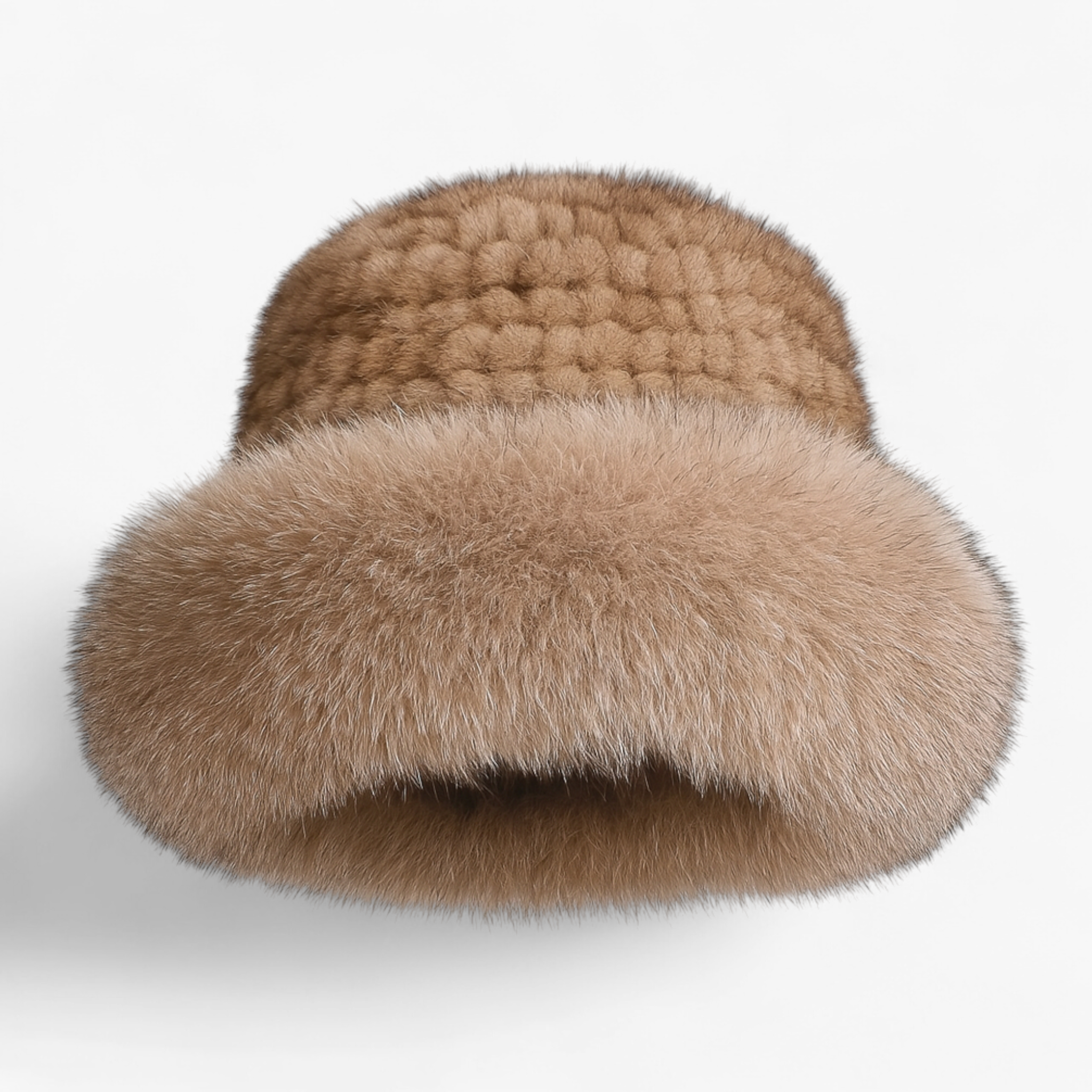 Elena | Cappello Donna Invernale in Pelliccia Elegante - Beige - accessorio elegante berretto di lusso cappello caldo cappello da donna cappello di pelliccia cappello di visone cappello di volpe cappello fatto a mano cappello invernale moda inverno - Concept Palermo
