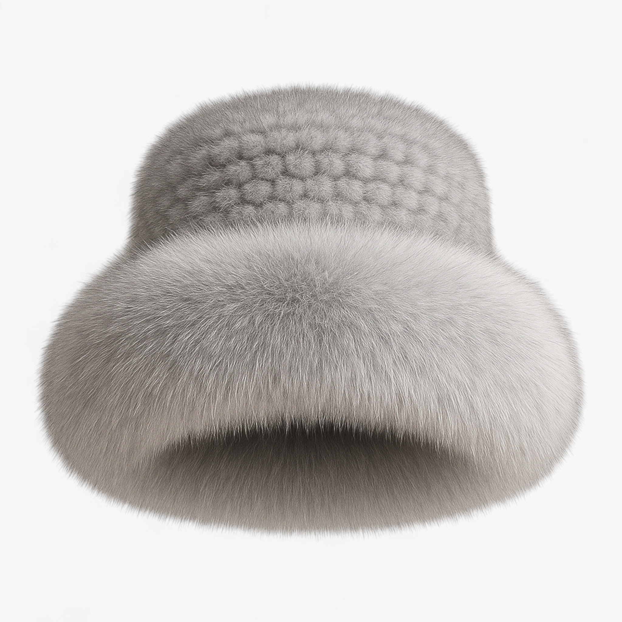 Elena | Cappello Donna Invernale in Pelliccia Elegante - Grigio - accessorio elegante berretto di lusso cappello caldo cappello da donna cappello di pelliccia cappello di visone cappello di volpe cappello fatto a mano cappello invernale moda inverno - Concept Palermo