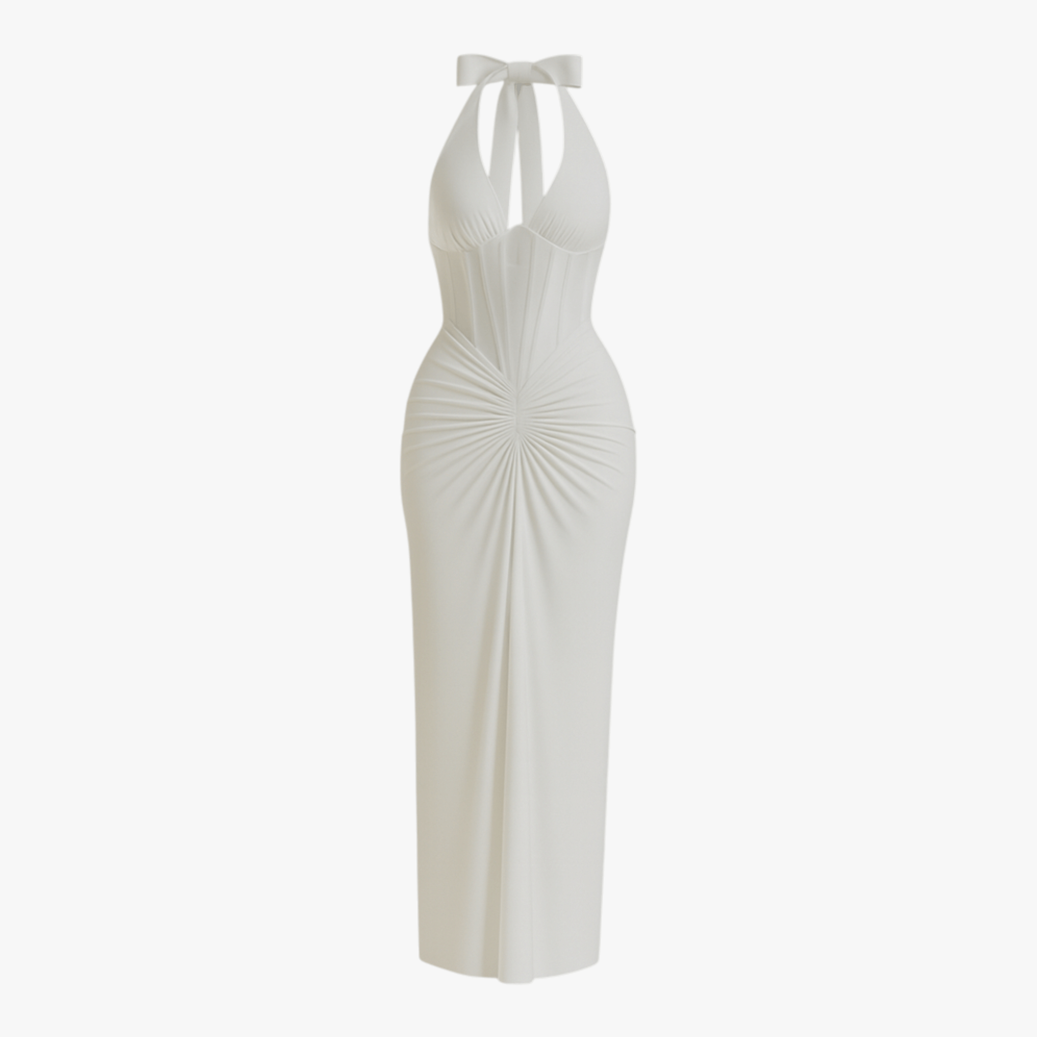 Isabella | Elegante abito lungo - Bianco - abito da festa abito da sera abito estivo donna abito leggero abito senza schienale abito slim maxi abito sexy moda femminile vestito lungo estivo vestito patchwork - Concept Palermo