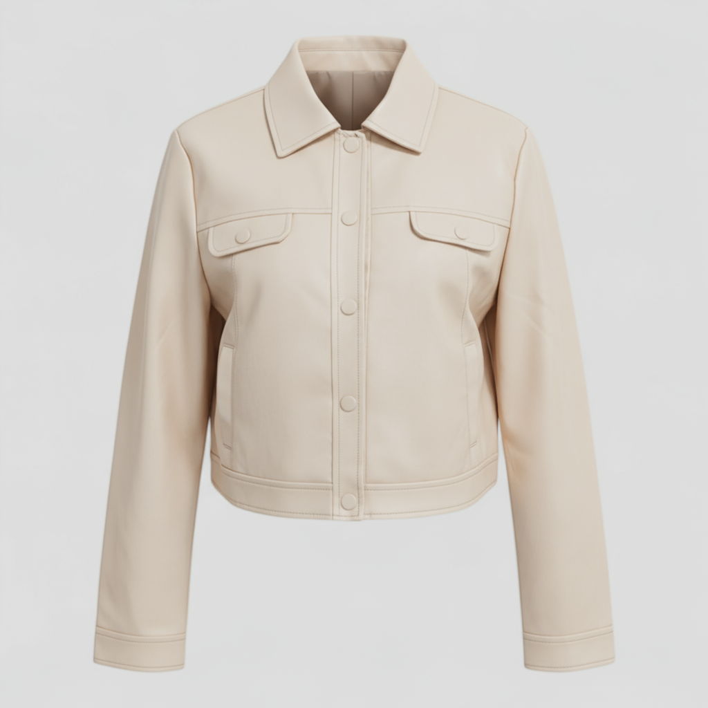 Elma | Giacca in pelle sottile da donna - Beige - Jackets & Coats Women jackets - Concept Palermo