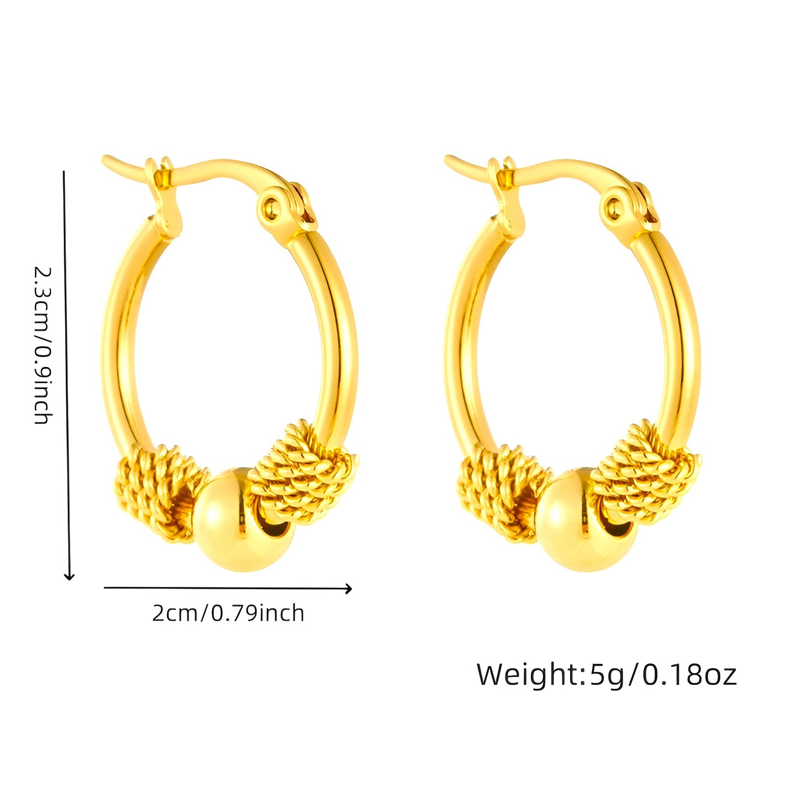 Geneva | Elegante hule vævede guldøreringe - - EARRINGS Earrings for Women Girls New Fashion Earrings - Concept Palermo