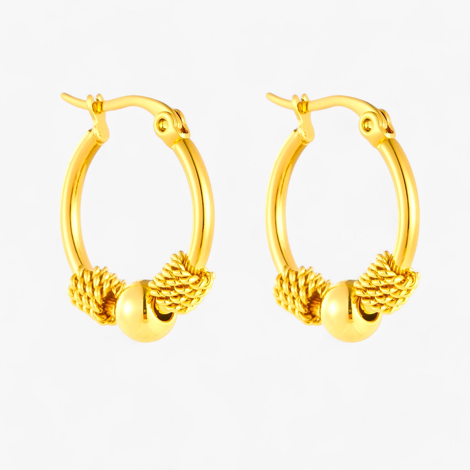 Geneva | Elegante hule vævede guldøreringe - Guld - EARRINGS Earrings for Women Girls New Fashion Earrings - Concept Palermo