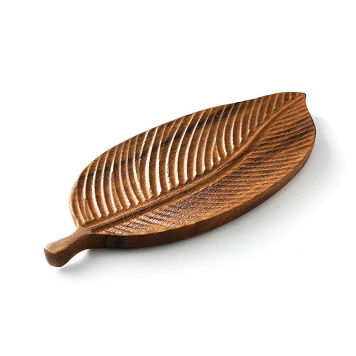 Elegante vassoio da portata in noce scuro con design di foglie dettagliato – Trasforma il tuo intrattenimento in qualcosa di speciale! - - Decor Kitchen Tableware - Concept Palermo