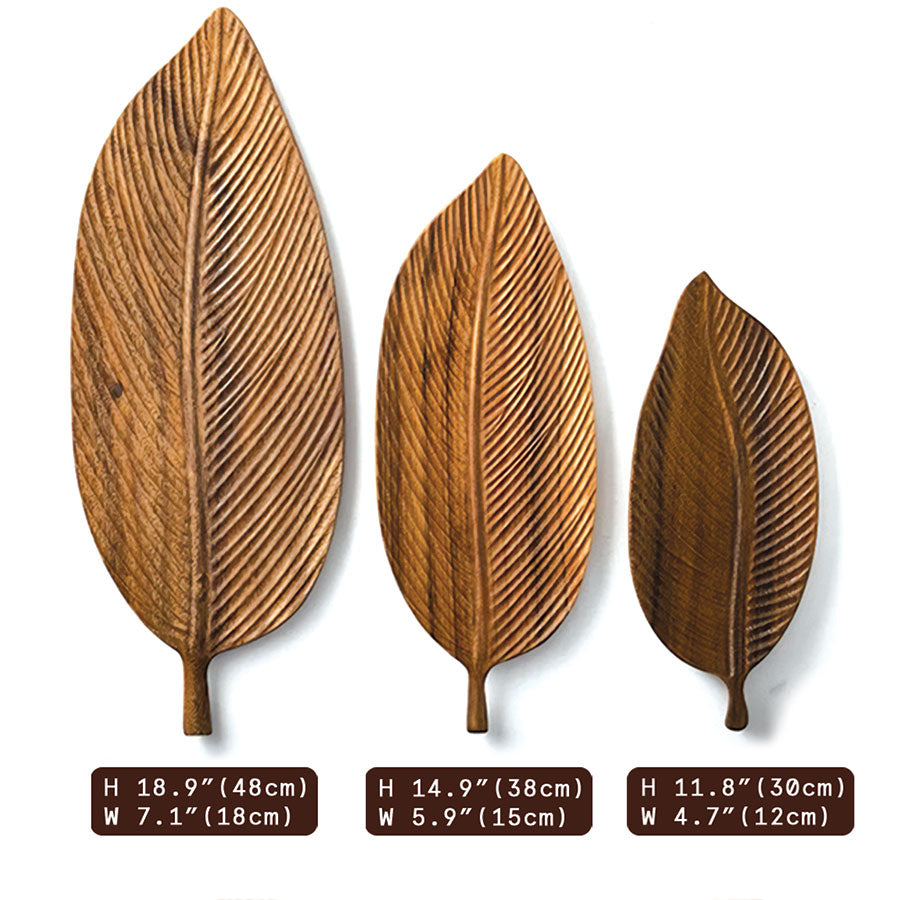 Elegante vassoio da portata in noce scuro con design di foglie dettagliato – Trasforma il tuo intrattenimento in qualcosa di speciale! - - Decor Kitchen Tableware - Concept Palermo