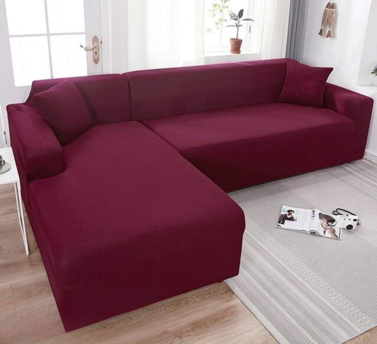 SofCove - Copridivano lavabile | prolunga la durata, idrorepellente, elastico - Vino rosso - cover elastic band Sofa Sofa cover Washable cover - Concept Palermo