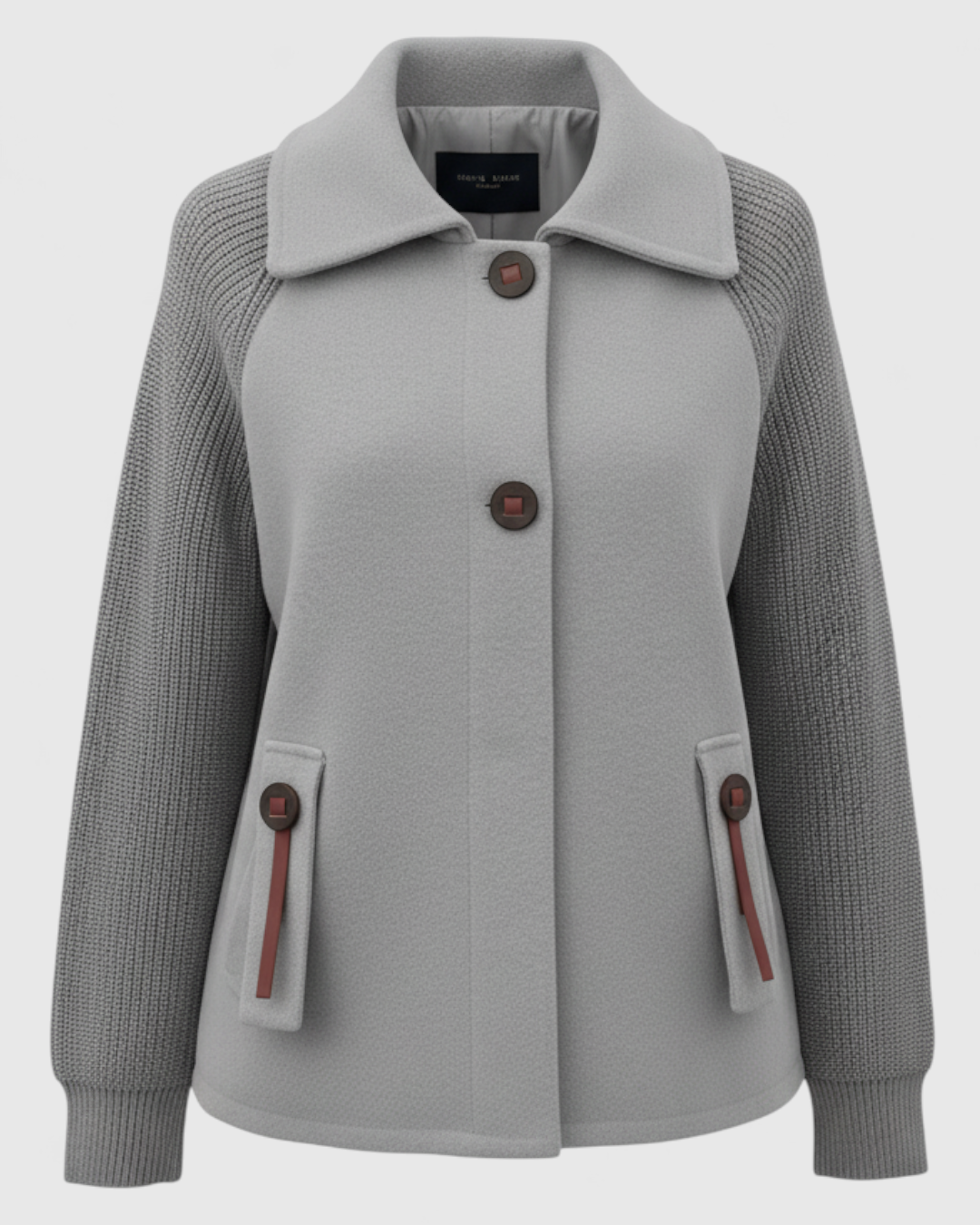 Serena | Giacca Invernale Donna Casual con Collo Alto - Griogo - giacca autunno inverno giacca casual giacca collo alto giacca comoda giacca con tasche giacca donna giacca elegante - Concept Palermo