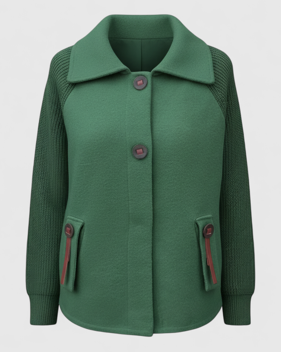 Serena | Giacca Invernale Donna Casual con Collo Alto - Verde - giacca autunno inverno giacca casual giacca collo alto giacca comoda giacca con tasche giacca donna giacca elegante - Concept Palermo