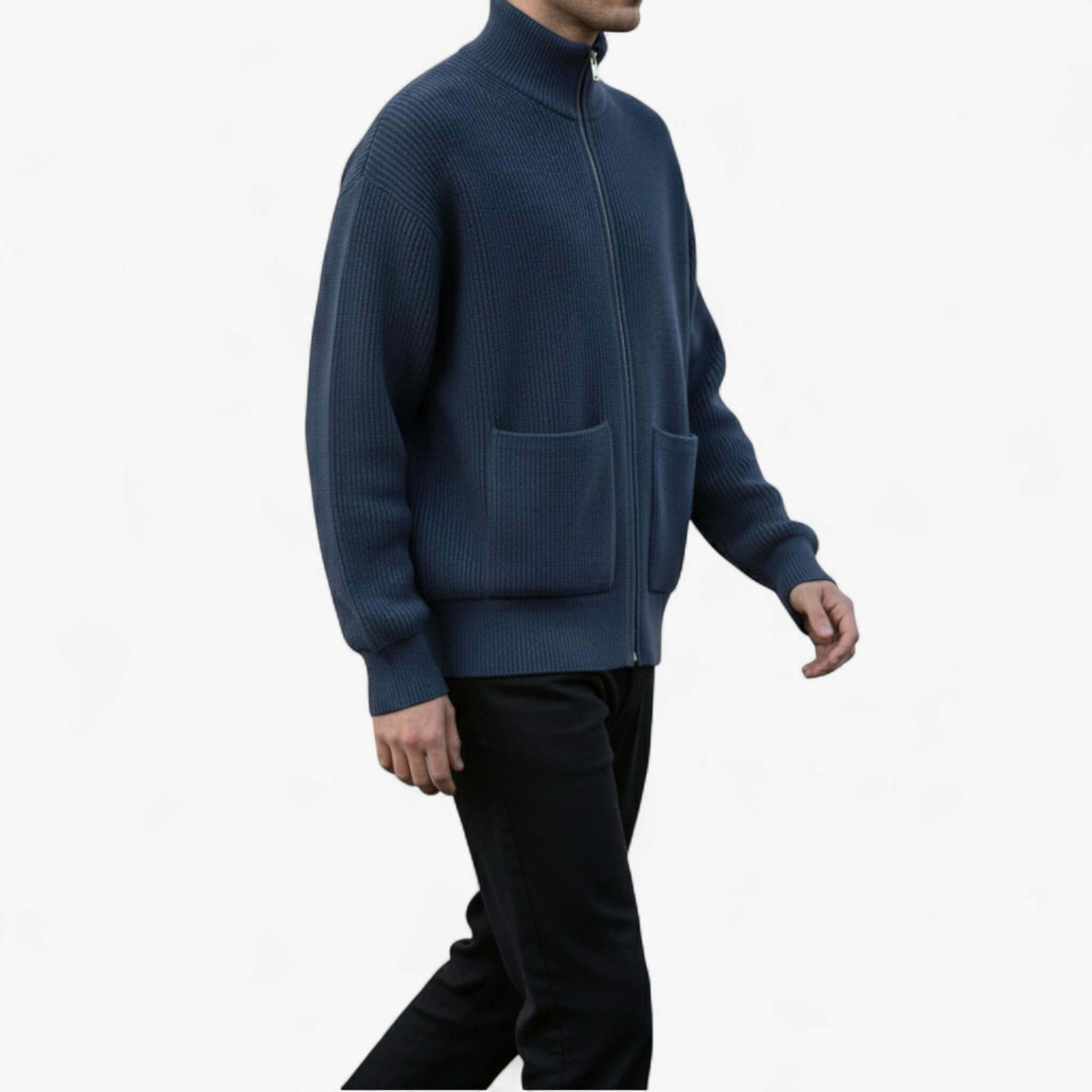 Luca | Maglione Uomo Elegante a Zip Casual - - abbigliamento quotidiano abiti smart-casual cappotto di maglia maglione a maglia maglione a zip maglione casual maglione con cerniera maglione elegante maglione estivo moda maschile - Concept Palermo