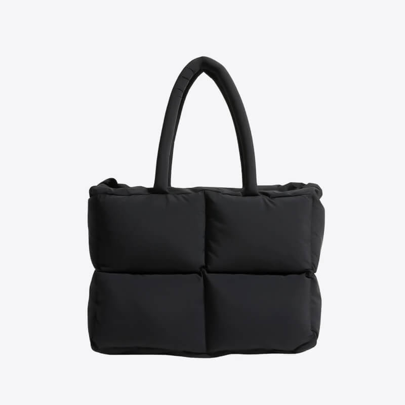 Elegante Borsa Tote Puffer Imbottita | Stile di Stoccaggio Elegante - Protegge I Vostri Oggetti Con Comfort e Sicurezza - Nero - Bags handbags women bags Women's handbags - Concept Palermo