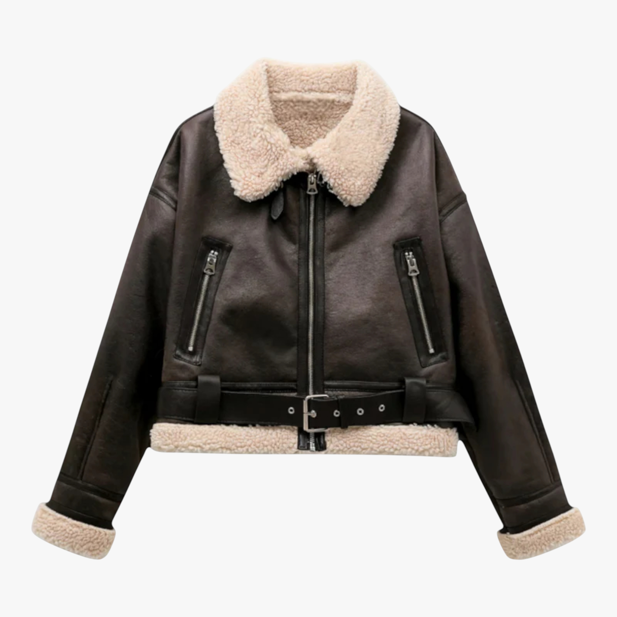 Sophie | Giacca Invernale Donna Elegante con Cintura - Marrone - abbigliamento donna giacca autunno inverno giacca casual giacca con cintura giacca donna giacca elegante giacca formale giacca maniche lunghe giacca vintage moda vintage - Concept Palermo