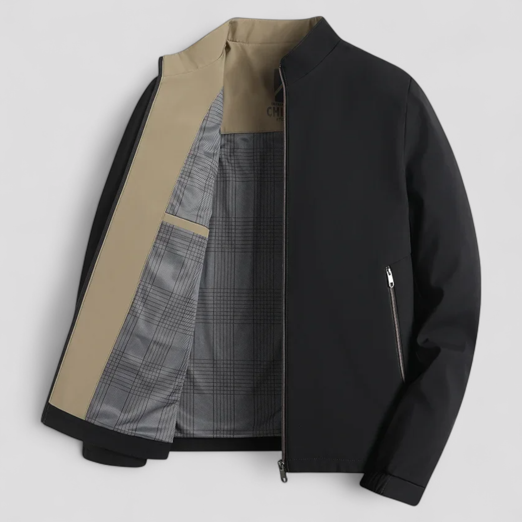 Giacca da Uomo Casual per Primavera e Autunno - Nero - abbigliamento casual abbigliamento stagionale giacca alta qualità giacca autunno giacca collo stand giacca elegante giacca primavera giacca uomo giacca versatile - Concept Palermo