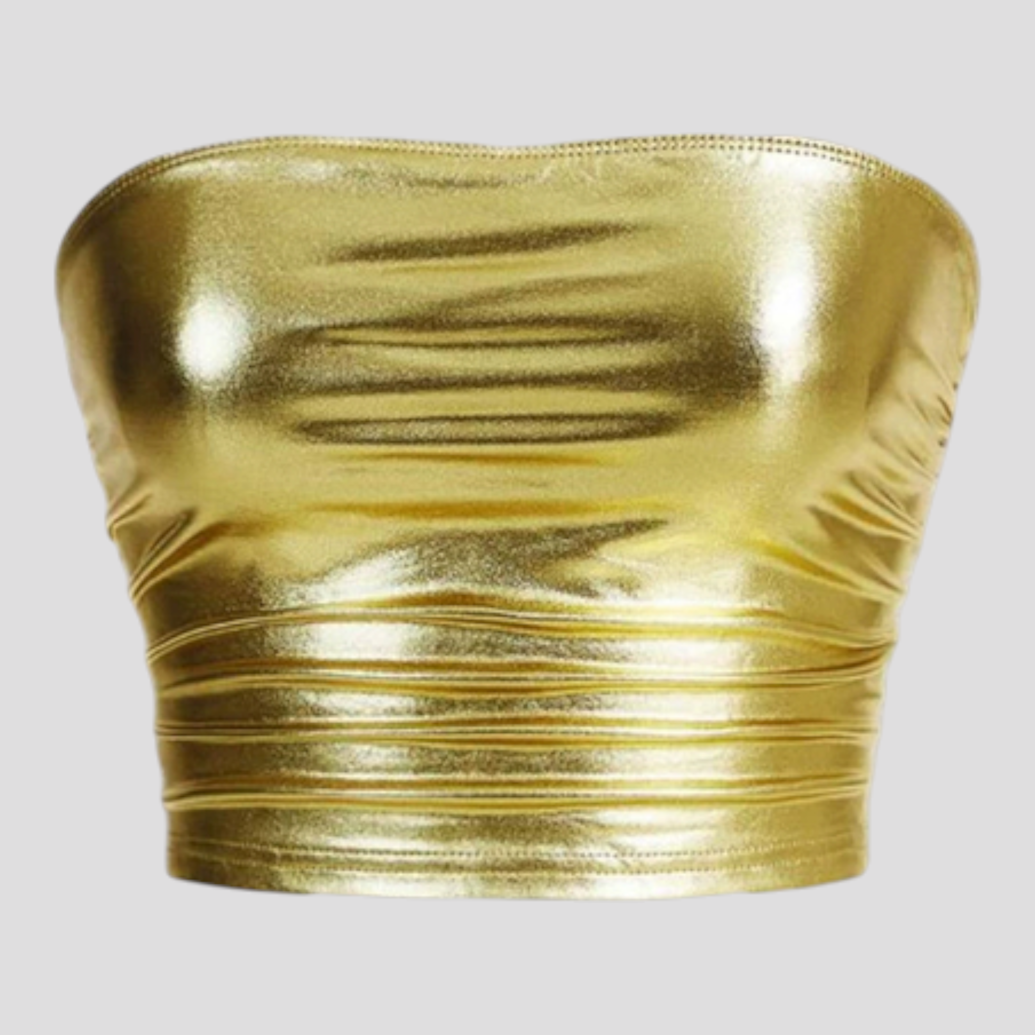 Top corto bustier dorato vintage senza spalline - Oro - crop top strapless crop top women tops - Concept Palermo