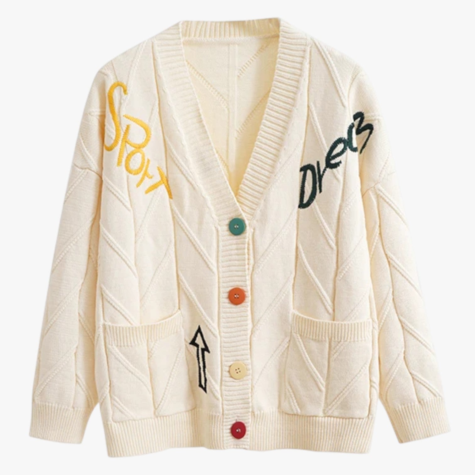 Sophie | Cardigan casual elegante da donna in puro cotone con bottoni ricamati e logo personalizzato - Colore albicocca chiaro - Sweater sweaters sweaters & cardigans - Concept Palermo