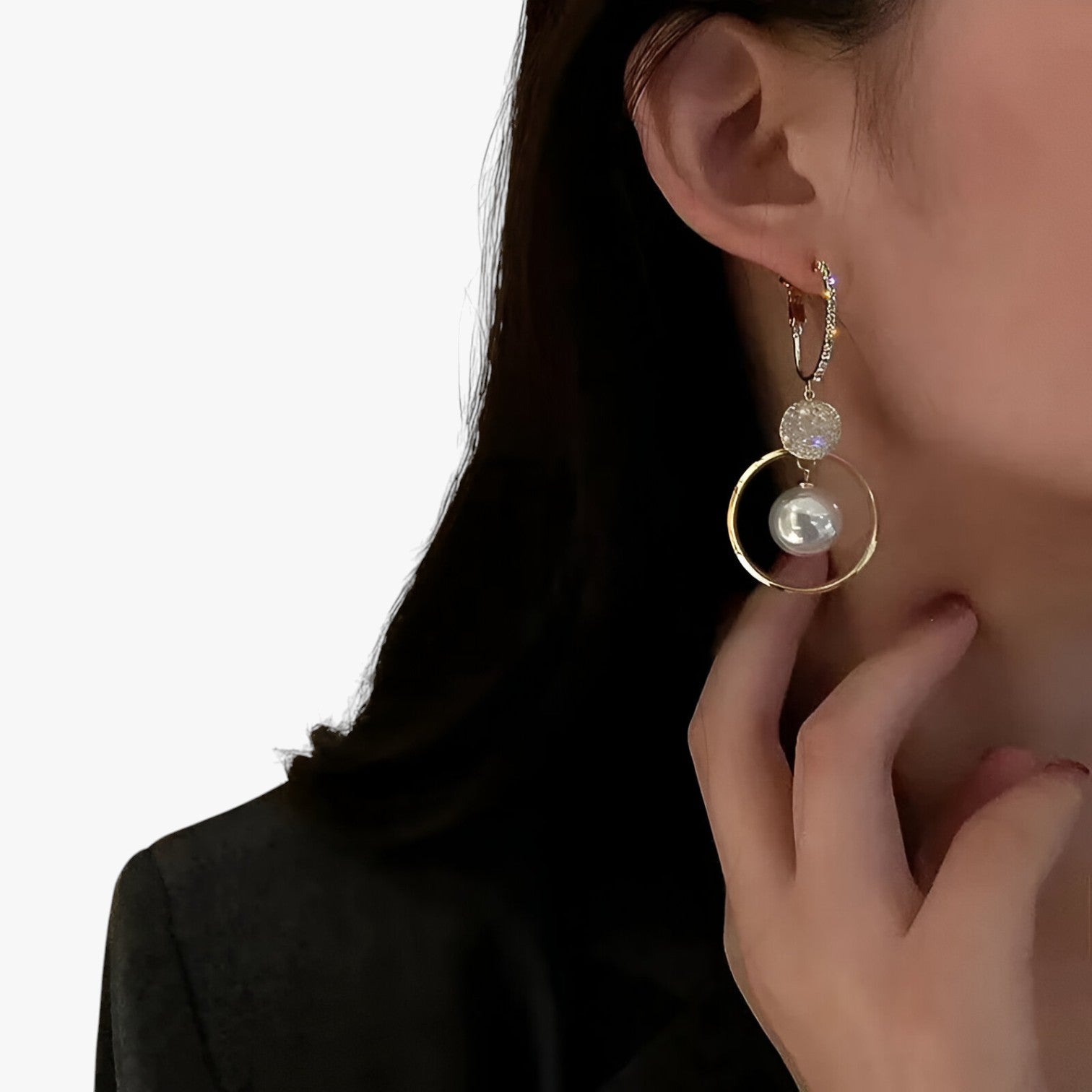 Evelyn | Elegante Radiosa - Orecchini a cerchio oversized con accenti dorati - - Accessories Jewelry EARRINGS womens earring - Concept Palermo