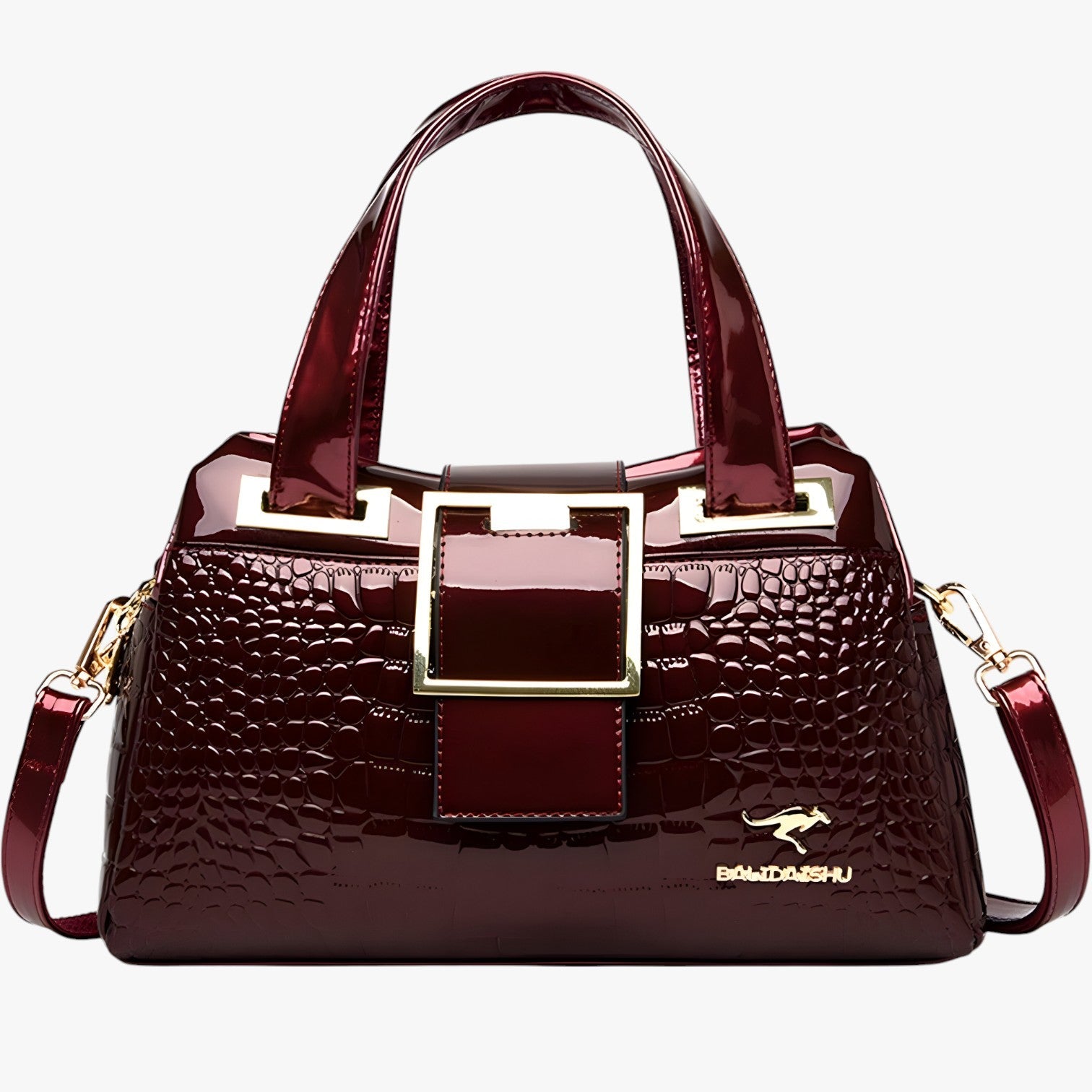 Dania | Elegante e Spazioso – Borsa a Tracolla in Finto Coccodrillo di Lusso - Bordeaux - Bags handbags women bags - Concept Palermo