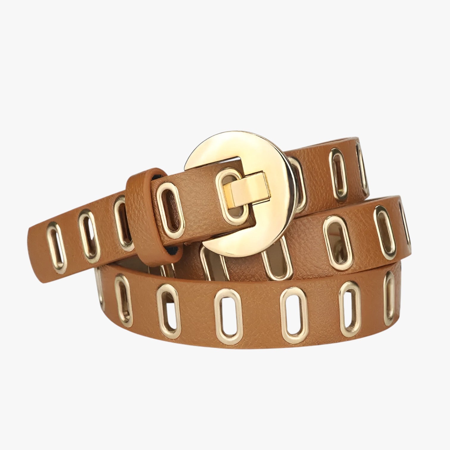 Ellie | Cintura Grunge Donna Regolabile Stile Punk con Fibbia in Lega - khaki - Belts belts for woman waist belt for women Womens belt - Concept Palermo