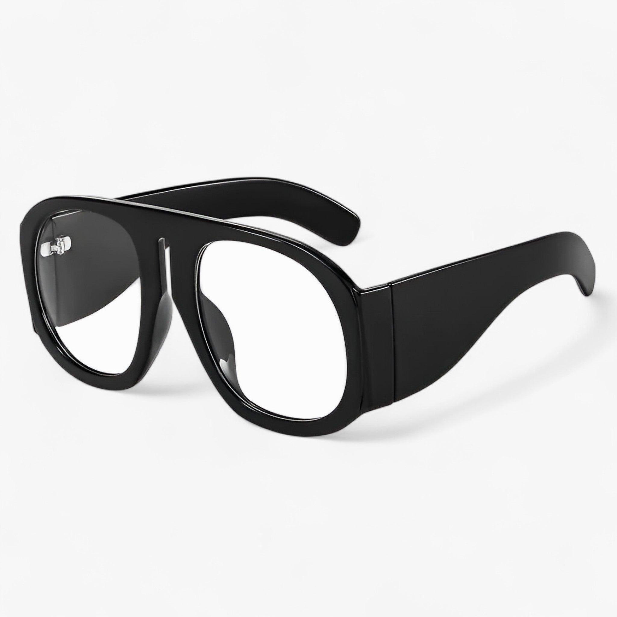 Lorenzo | Occhiali da sole rotondi oversize dallo stile retrò - Nero Trasparente 1pcs - mens sunglasses Polarized man sunglasses Sunglasses sunglasses polarized men - Concept Palermo