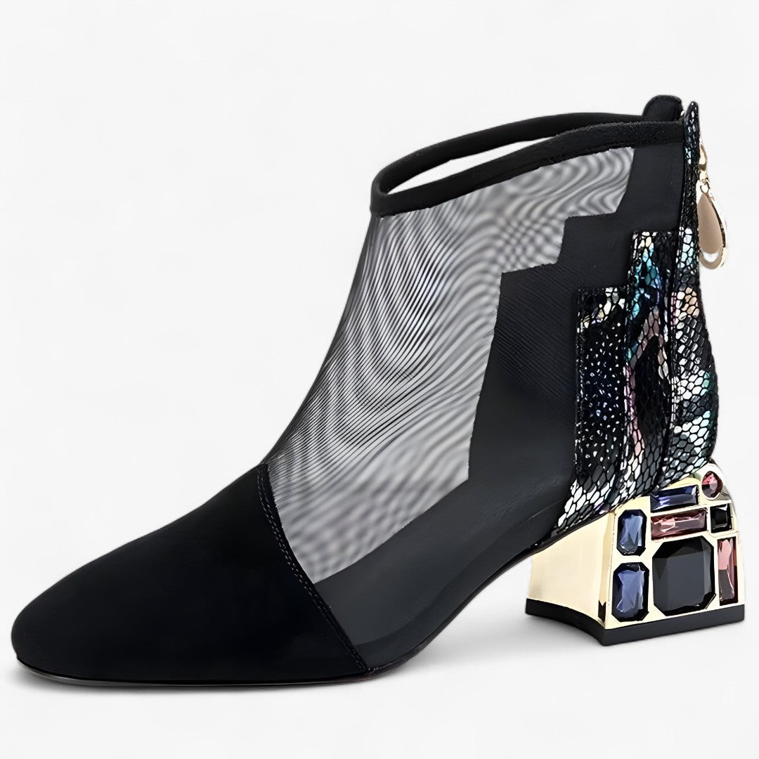 Ruby | Sandali in rete con tacco medio e strass traforati - - BOOTS Boots & Shoes - Concept Palermo