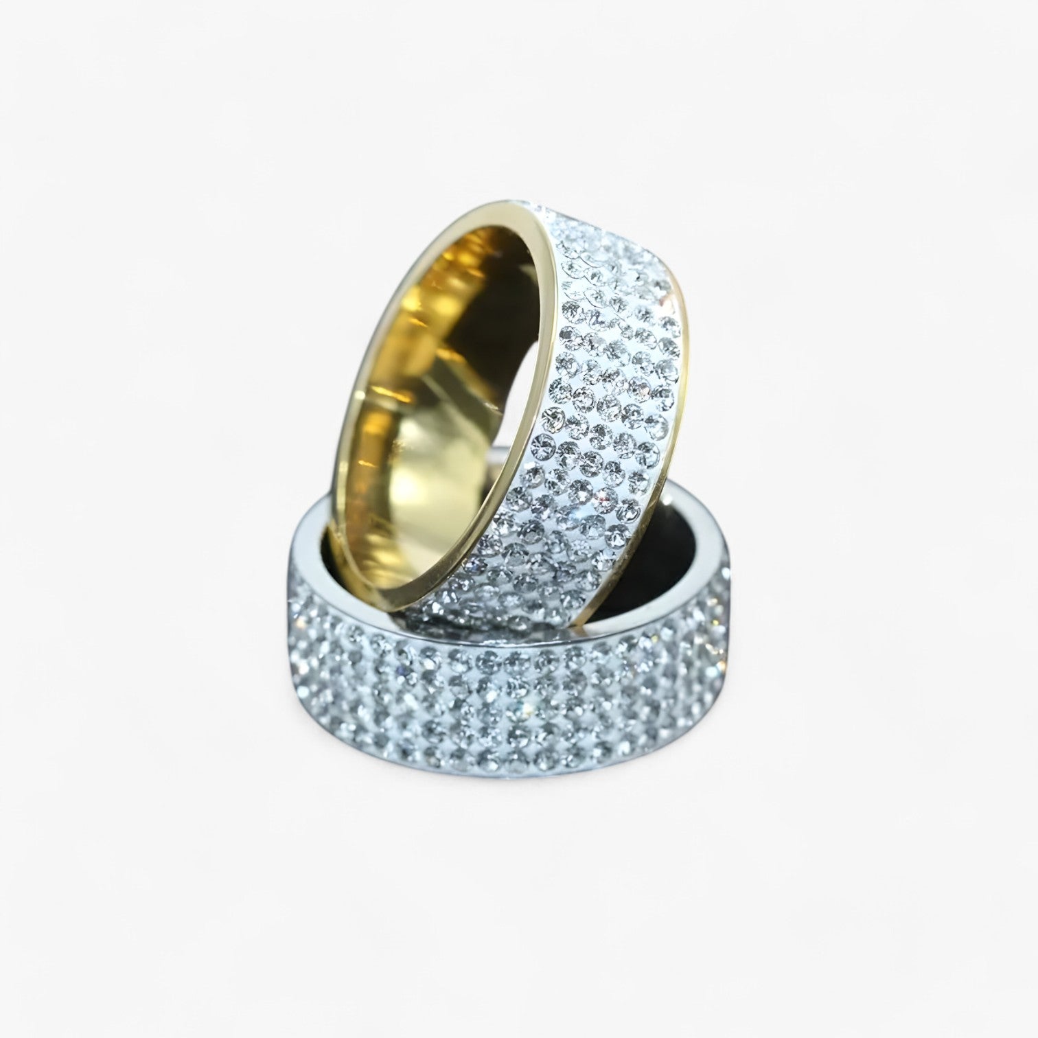 Celeste | Anello di lusso in acciaio inox con pietra di cristallo – Elegante fede nuziale - - Accessories Jewelry Rings womens ring - Concept Palermo