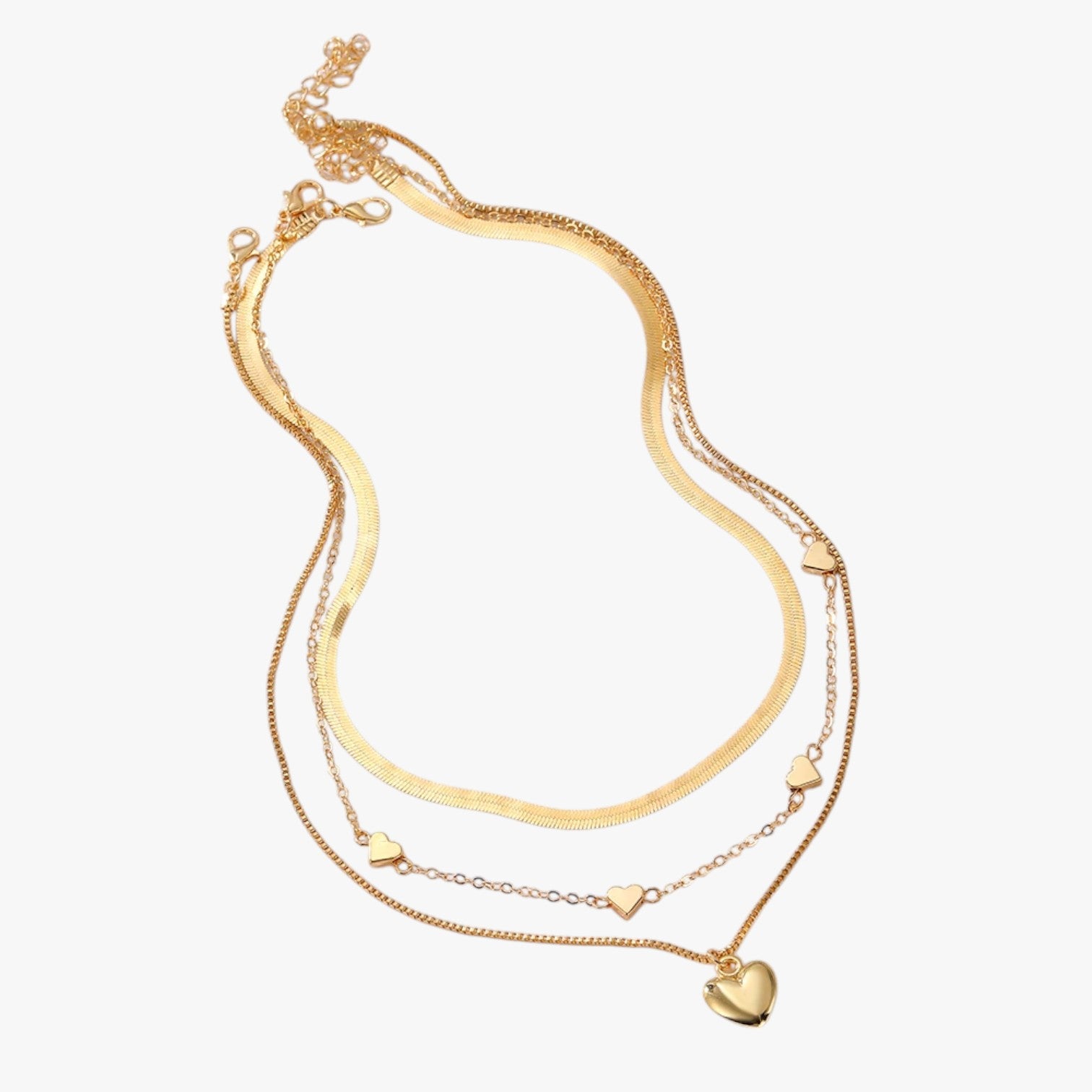 Isabelle | Eleganza a strati - La collana a cuore che illumina il tuo look - Oro 45,72cm - elegant womens necklaces necklace Necklaces for Women - Concept Palermo