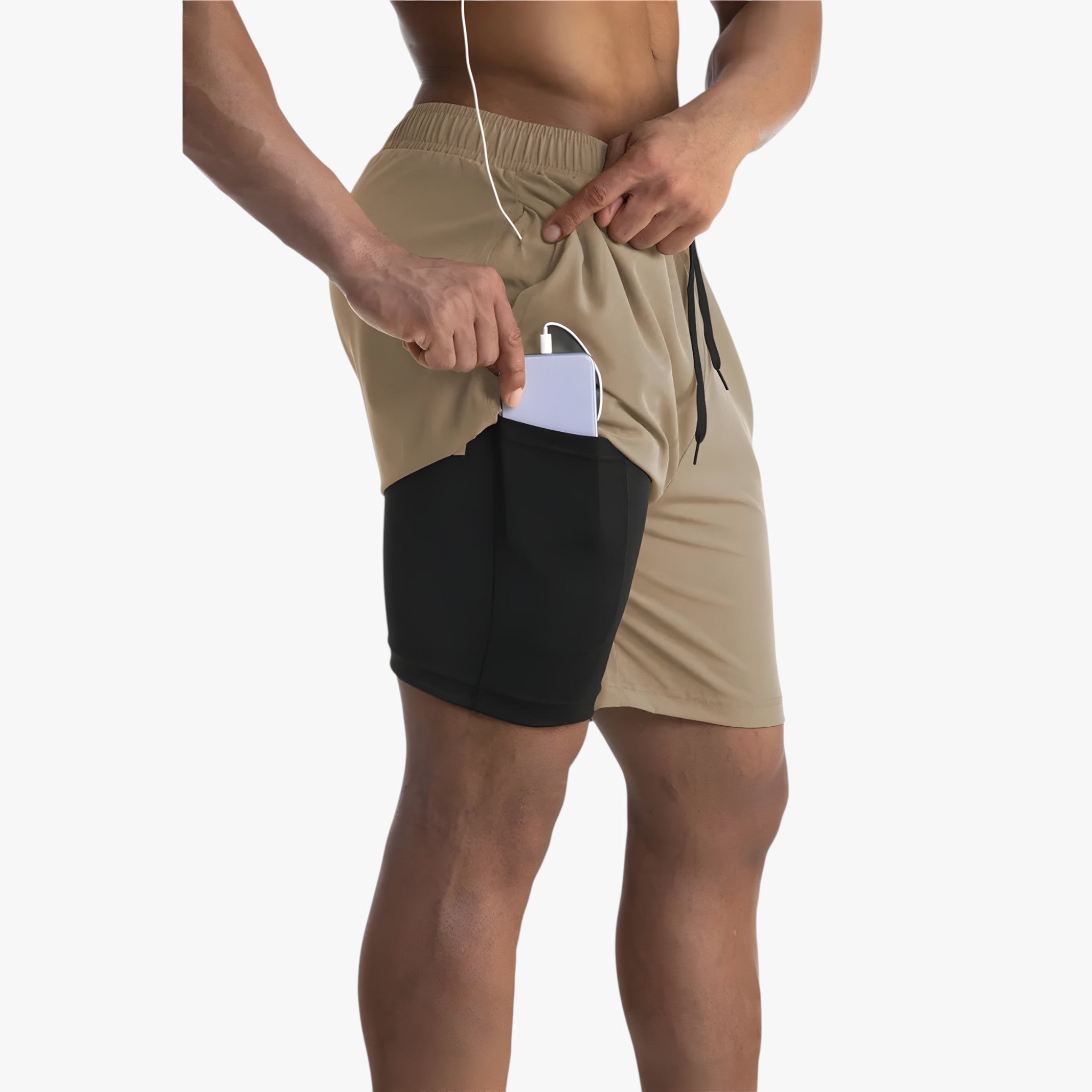 Pantaloncini Axel | Taglio Sportivo – Leggeri, Regolabili e Perfetti per la Vita Urbana - Cachi - Axel Shorts Pantaloncini Estivi Pantaloncini Sportivi Pantaloncini Uomo Streetwear Vita Regolabile - Concept Palermo