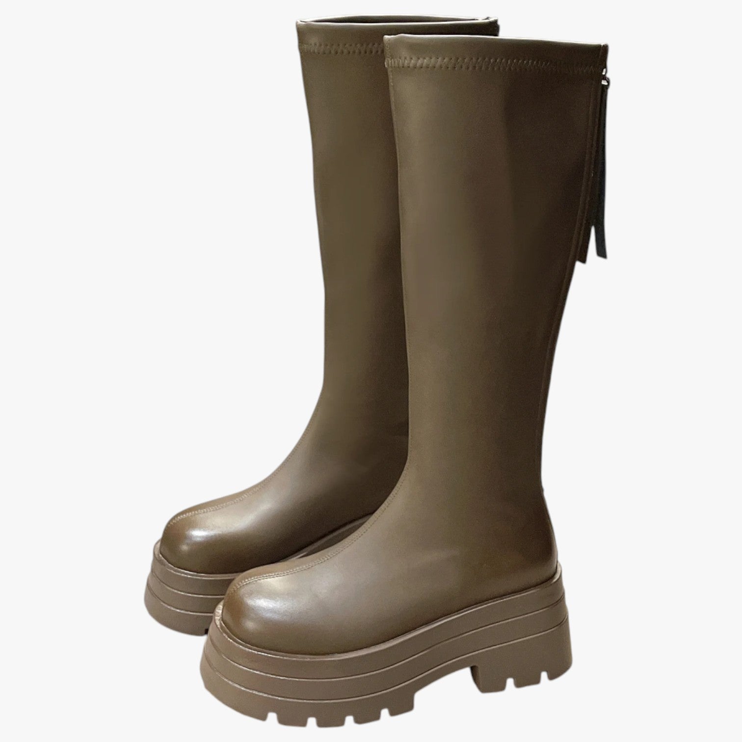Mina | Stivali Donna Moda Trendy con Zip, Suola Spessa & Comfort Extra sopra il Ginocchio - - Boots & Shoes shoes shoes for women - Concept Palermo