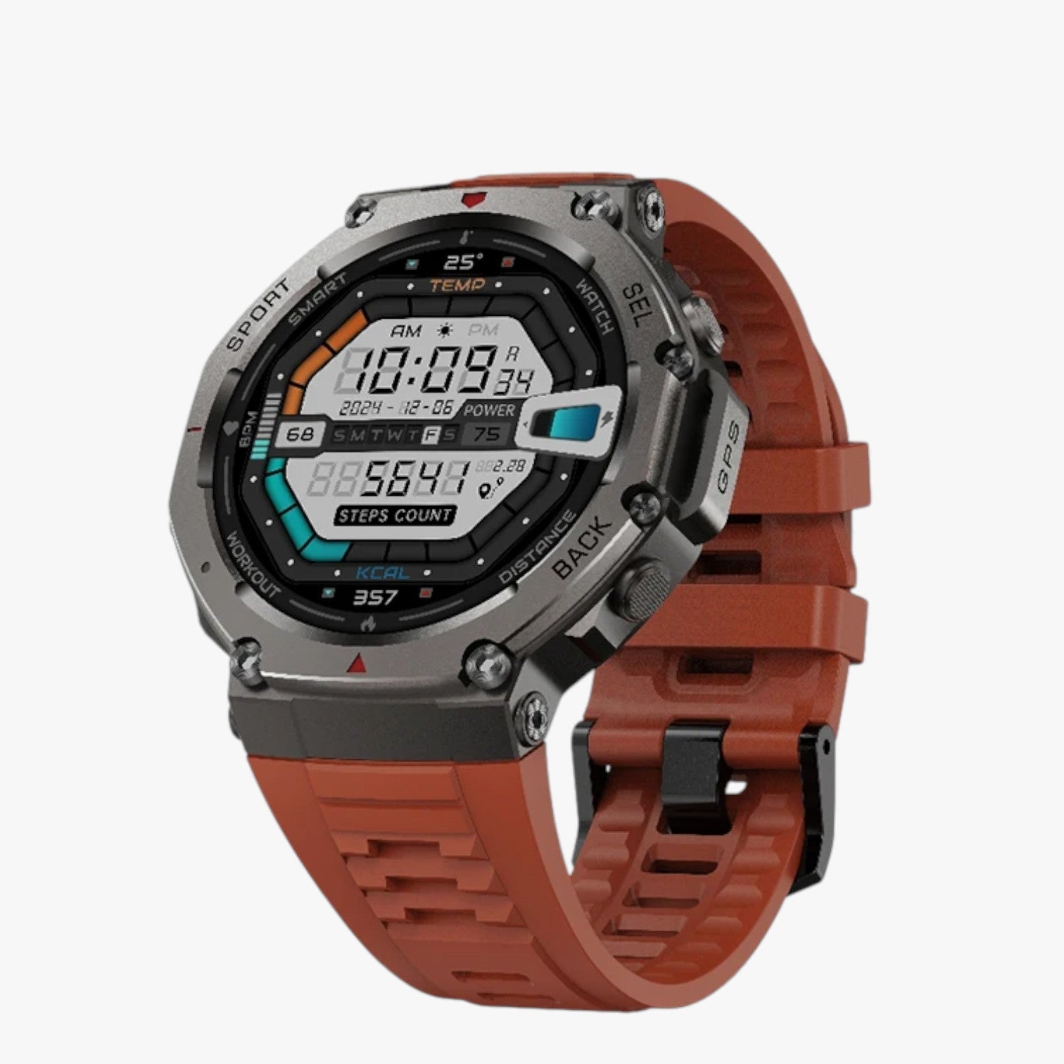 Rodrigo | Smartwatch sportivo da uomo: chiamate, GPS e bussola con un solo tocco - DM58 GPS Rosso - Smart Watches watch watch for men WATCHES FOR MEN - Concept Palermo