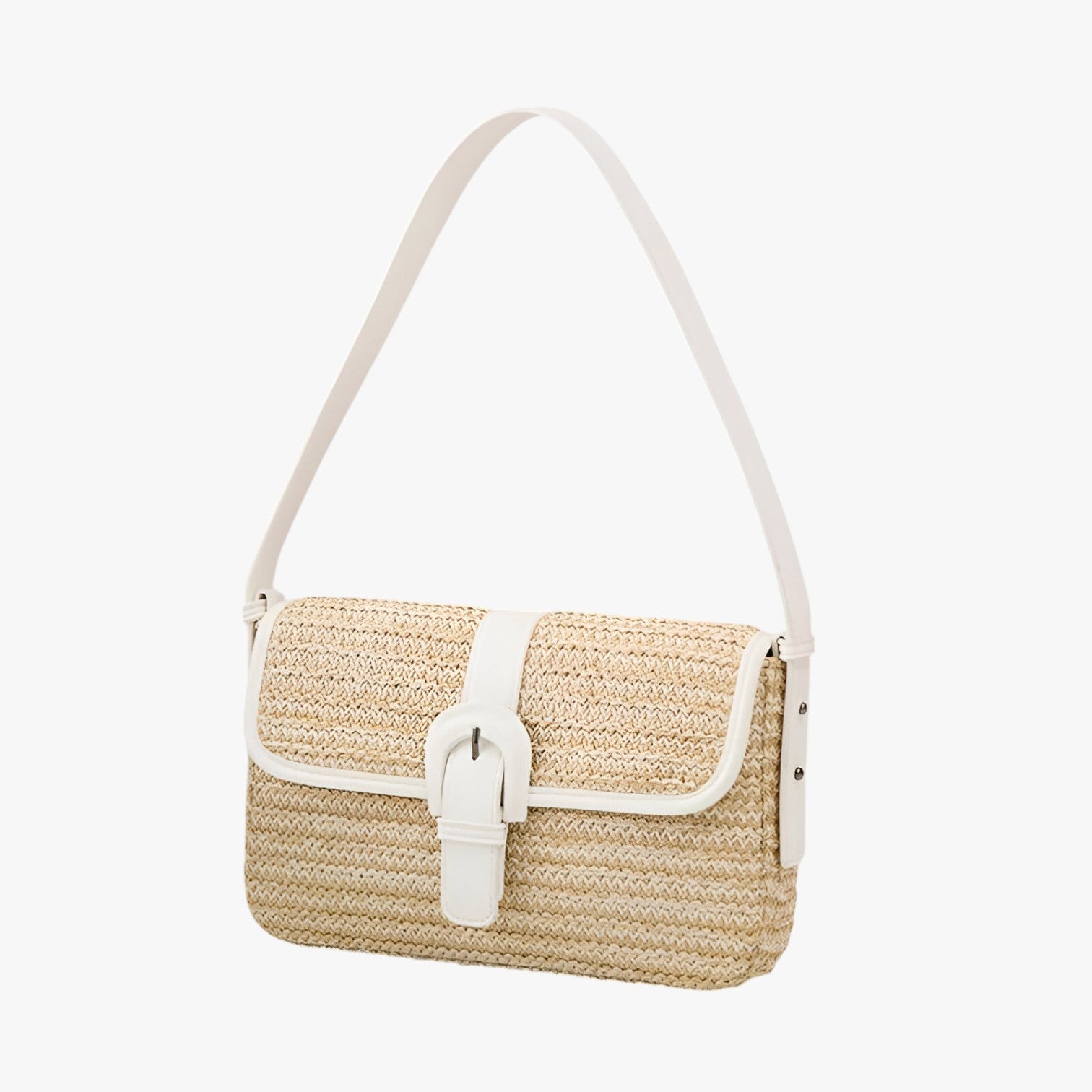 Amelie | Borsa da spiaggia in rattan fatta a mano di lusso - BIANCO - handbags Women's handbags - Concept Palermo