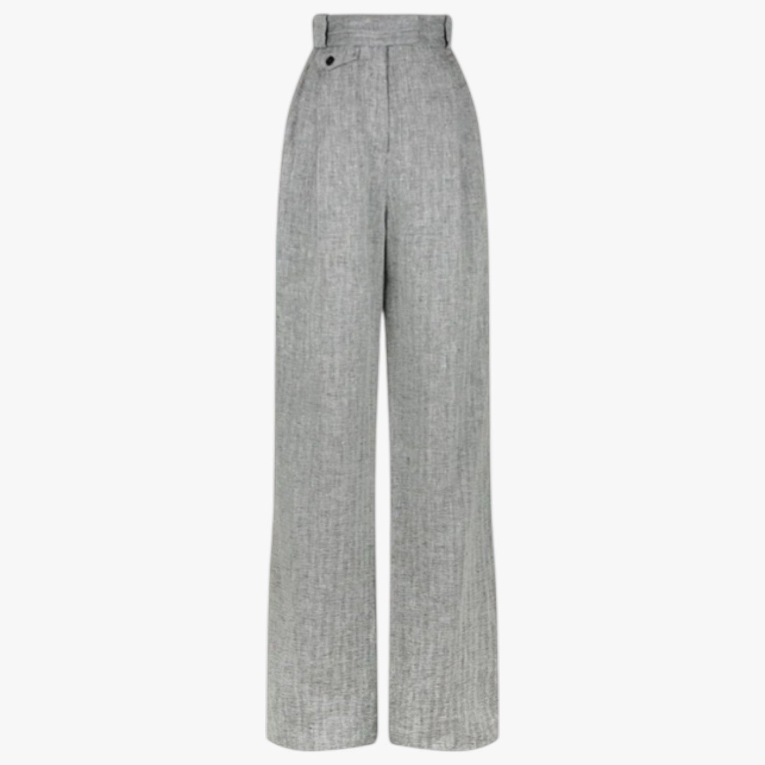 Vivian | Pantaloni Donna Vita Alta in Lino-Cotone Eleganza Aria & Libertà Tutto il Giorno - Grigio - linen pants pants pants for women women pants - Concept Palermo
