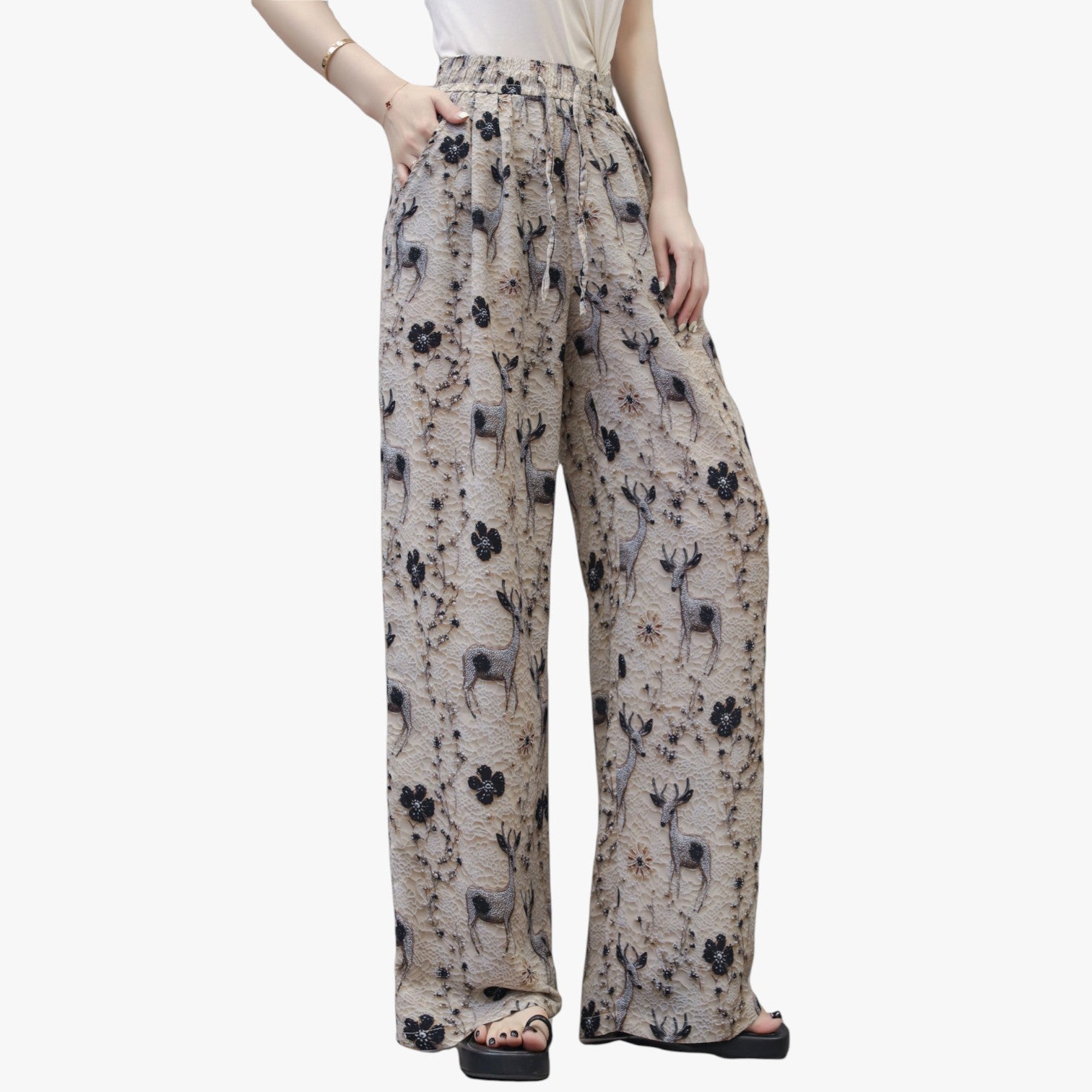 Cheryl | Pantaloni estivi in chiffon con tasche – Leggeri e casual - - pants pants for women women pants - Concept Palermo