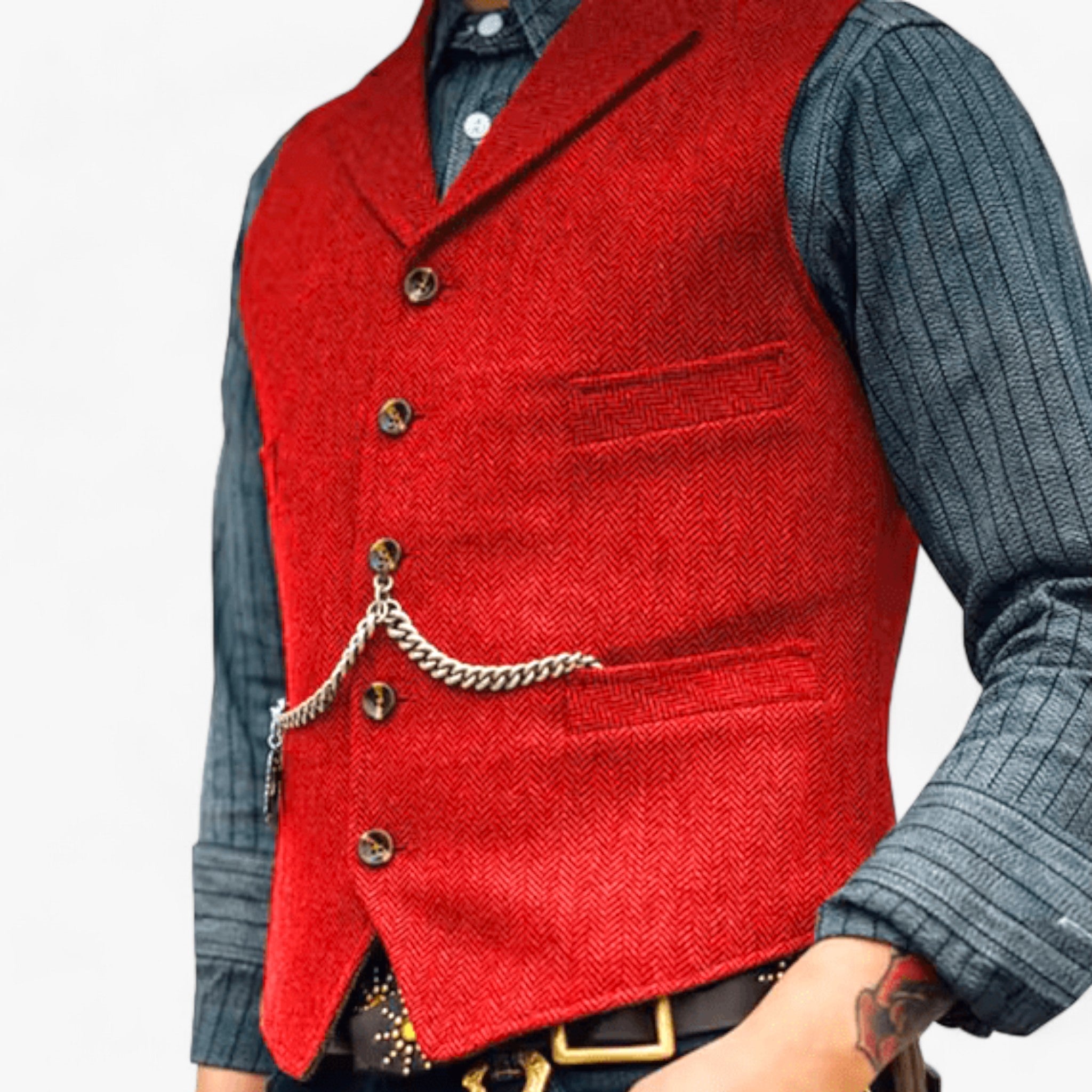 Henry | Gilet business in ottone - Eleganza senza tempo - Colore rosso - - Concept Palermo