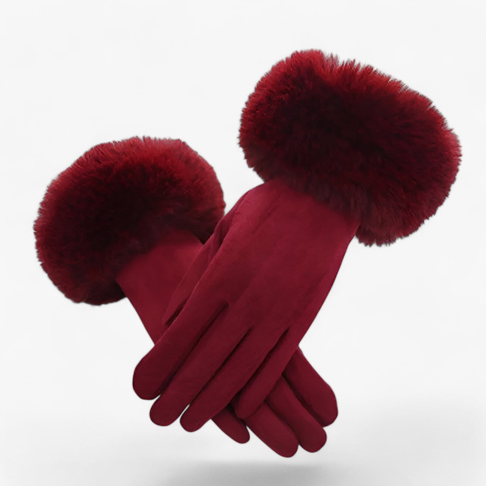 Helena | Guanti Touchscreen in camoscio caldo con pelliccia sintetica - - gloves winter gloves womens fasion - Concept Palermo