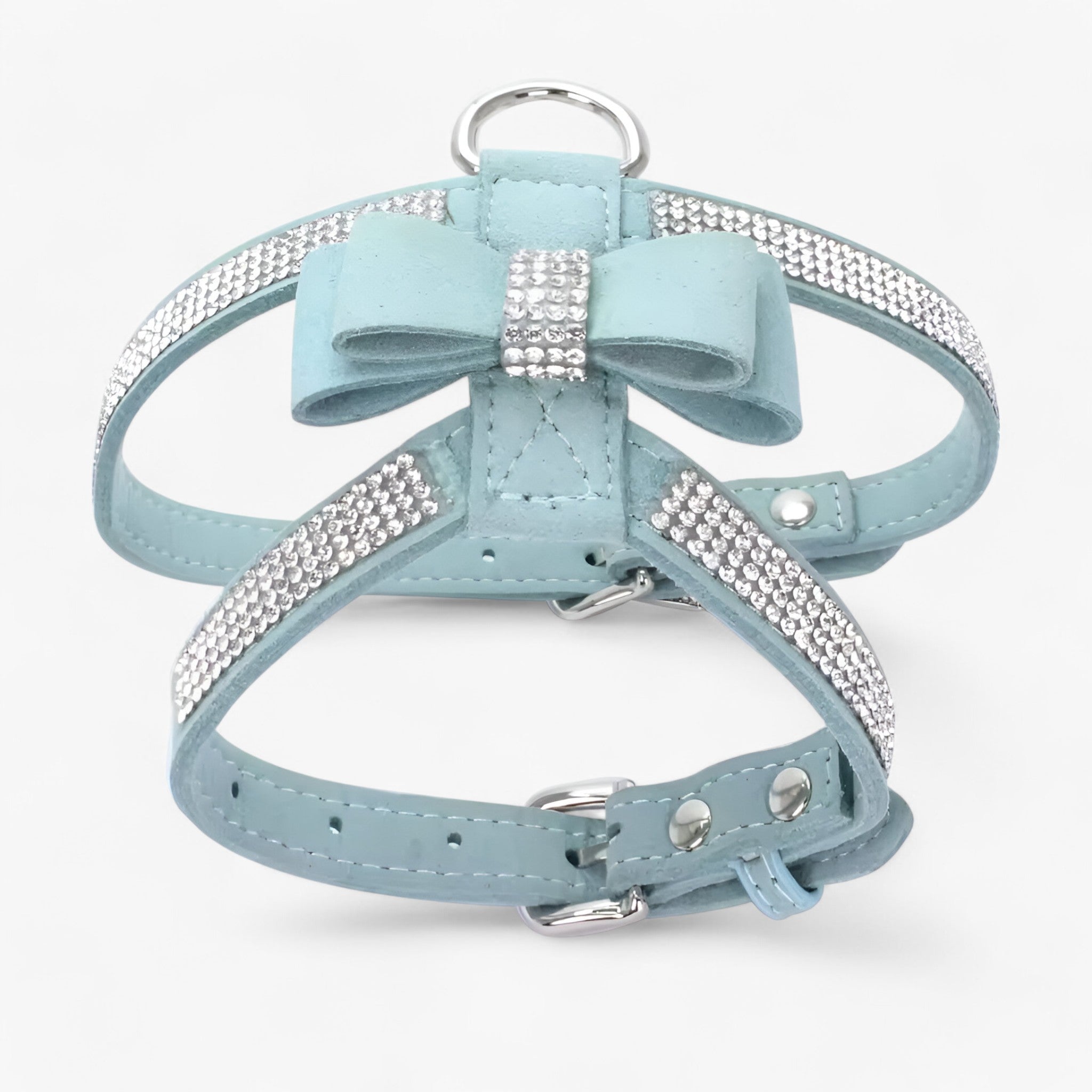 Bella | Pettorina in velluto con fiocco e strass - Blu - - Concept Palermo