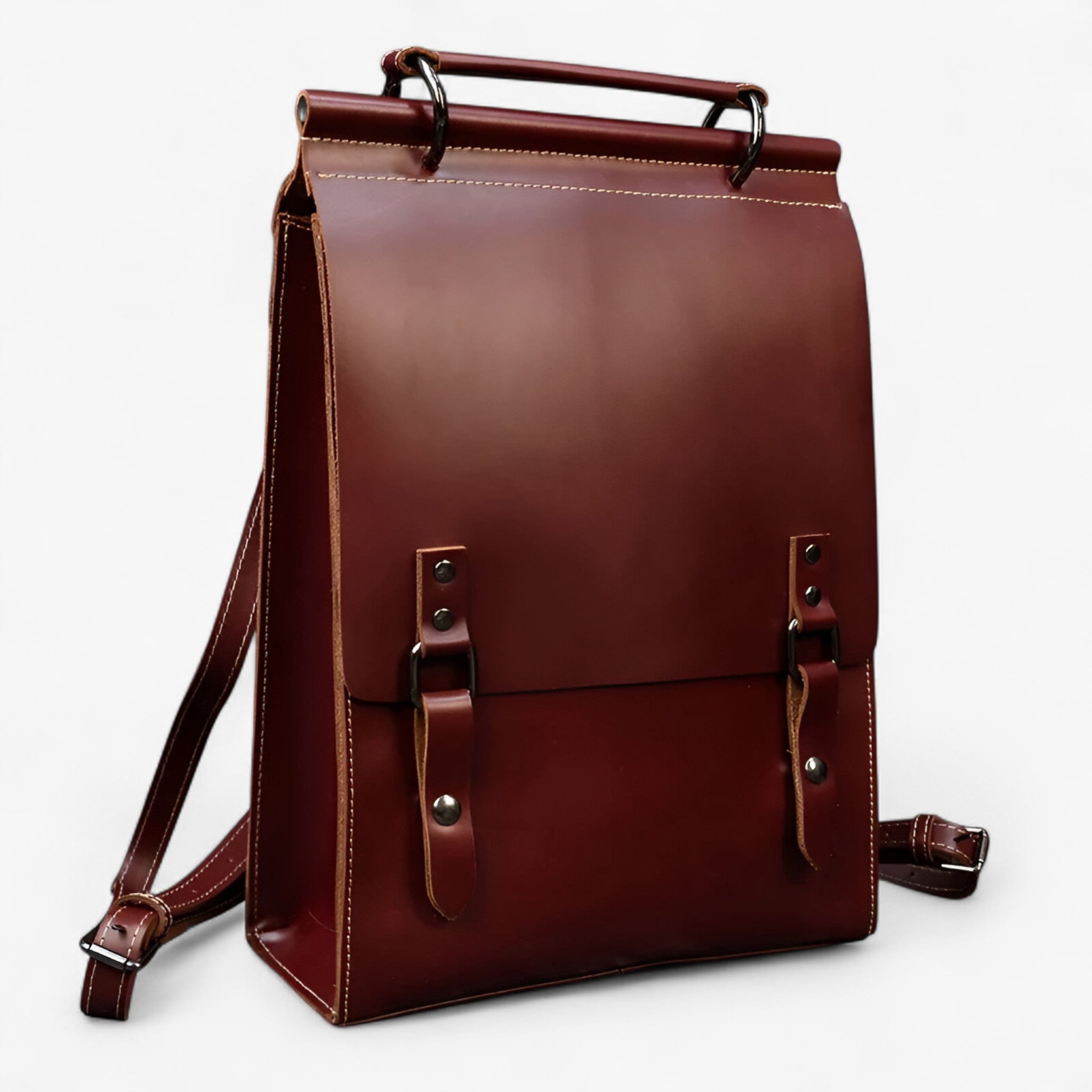 Zaino da donna in pelle - Rosso-marrone - Backpacks leather backpack women's backpack - Concept Palermo