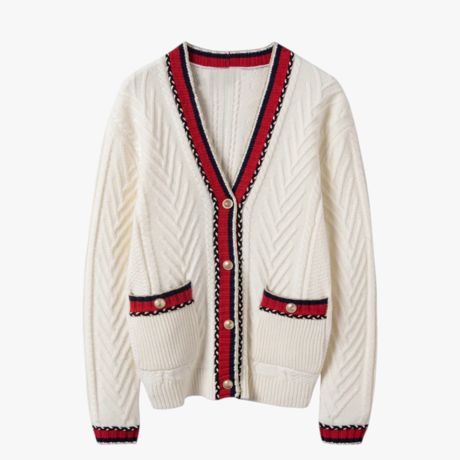 Grace | Cardigan retrò con scollo a V da donna, morbido, oversize ed elegante - Bianco - Sweater sweaters sweaters & cardigans - Concept Palermo