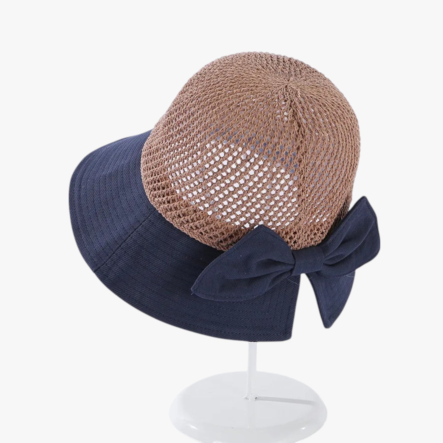 Jesse | Cappello estivo all’uncinetto con fiocco pieghevole e traspirante - blu navy 56-58cm - hat Hat for girls hats summer hat sun hat women hat - Concept Palermo