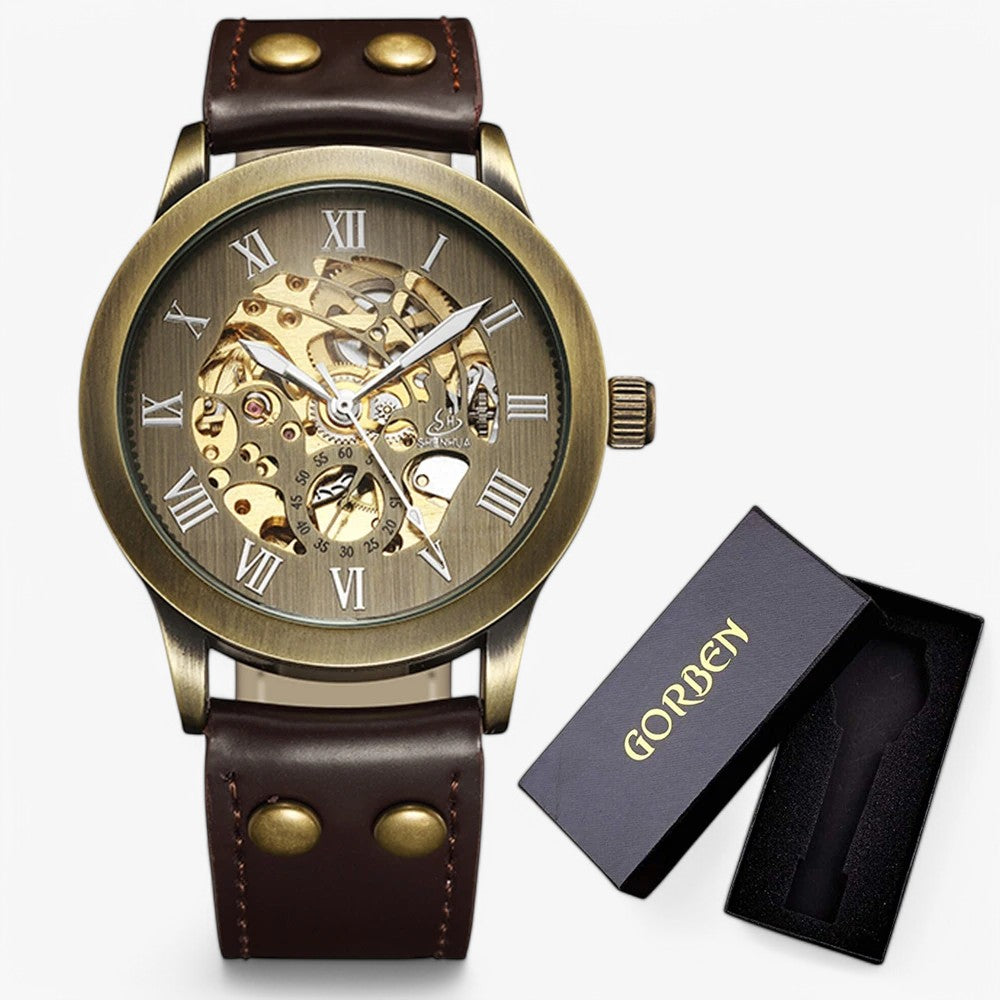 Luc | Orologio da uomo retrò di lusso – Senza tempo e stiloso - Marrone con scatola - watch for men watches - Concept Palermo