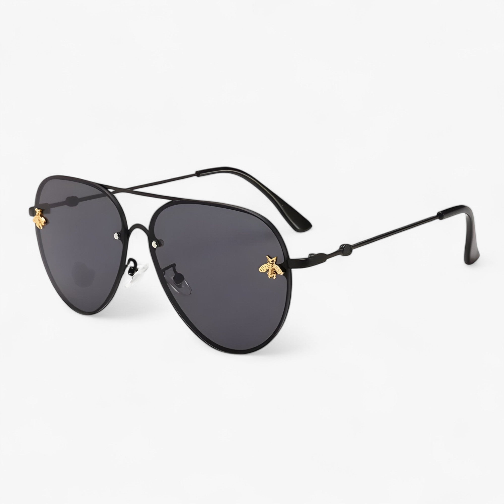 Joris | Occhiali da sole Bee Pilot vintage con montatura in metallo - nero nero - Fashion Sunglasses men sunglasses polarized mens sunglasses Polarized man sunglasses Sunglasses sunglasses polarized men - Concept Palermo