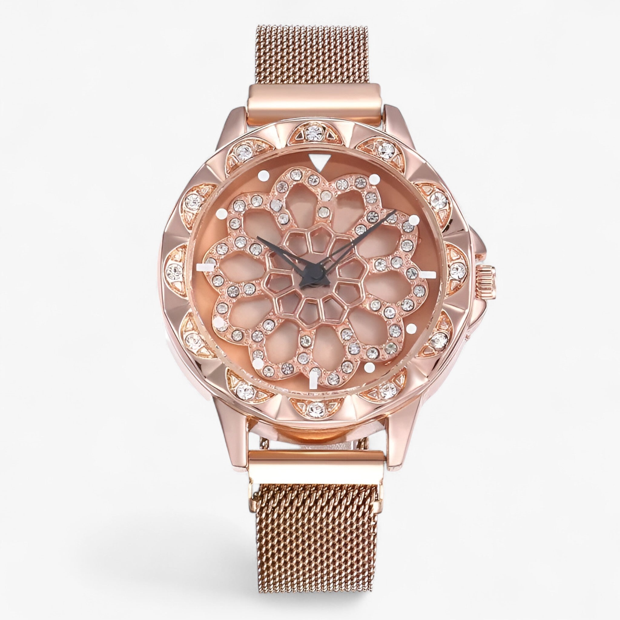 Lila | Orologio da donna con fibbia magnetica floreale - Rosa - female watch watch for women - Concept Palermo