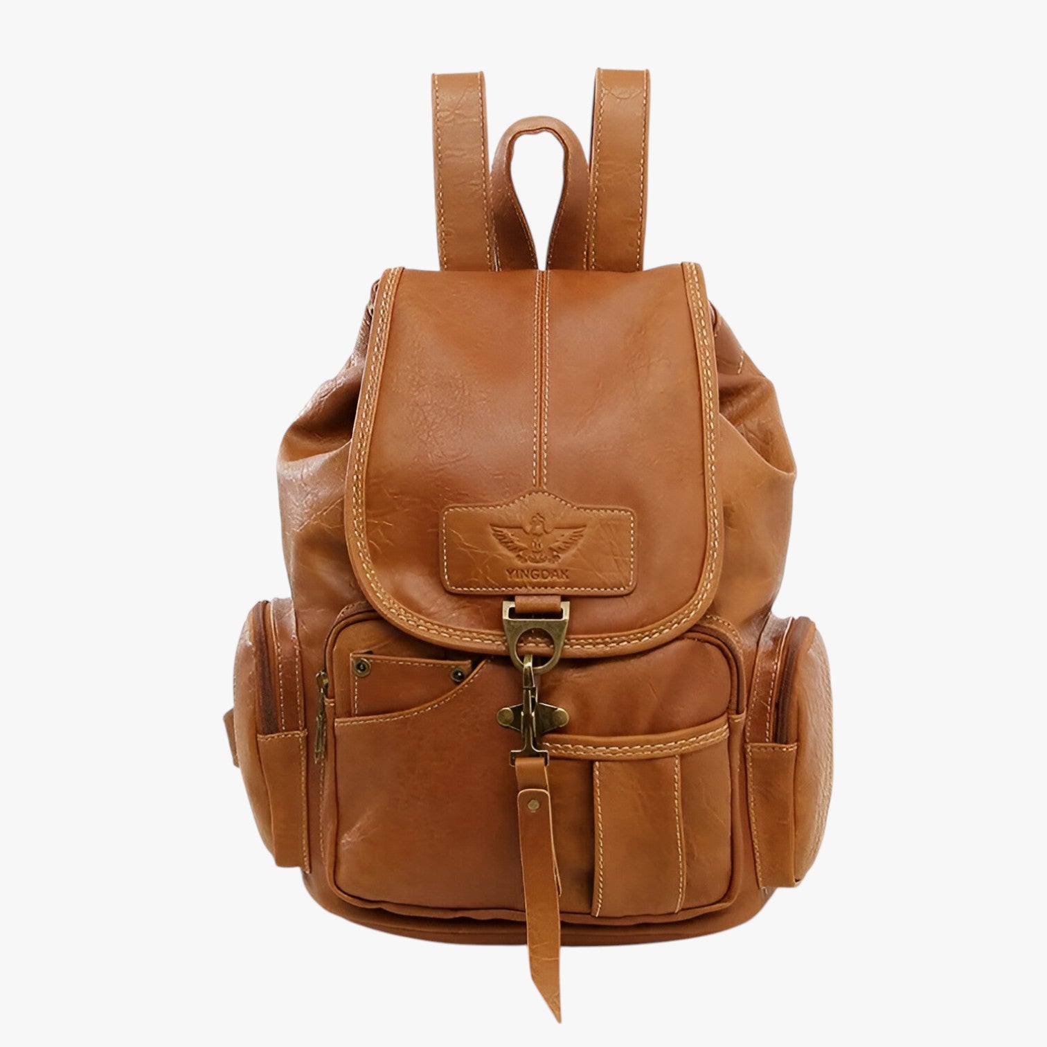 Brielle | Zaino scolastico vintage spazioso in pelle PU nera - Marrone - Backpacks Bags women bags Women's handbags - Concept Palermo