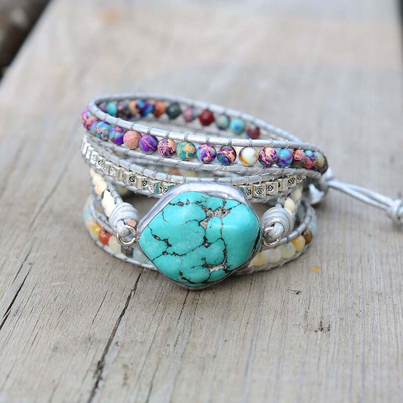 Bracciale avvolgente protettivo turchese Helende - - BRACELET FOR WOMEN BRACELETS bracelets for women Jewelry - Concept Palermo