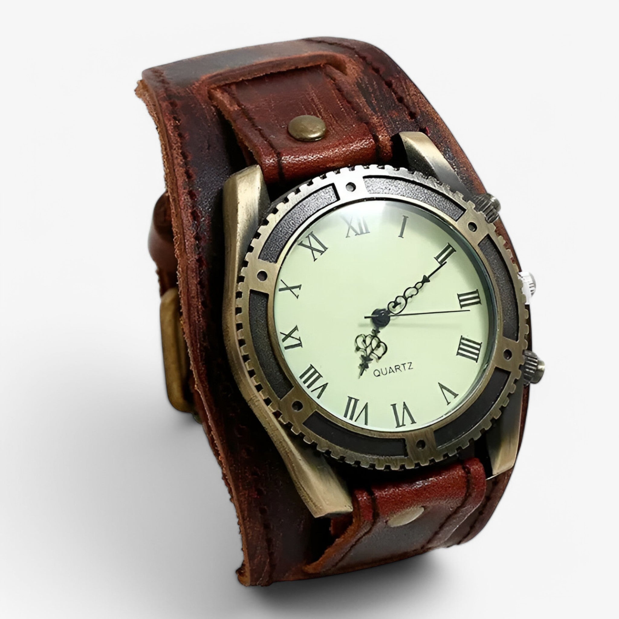 Marius | Orologio Vintage in Pelle con Numeri Romani - marrone retrò - - Concept Palermo