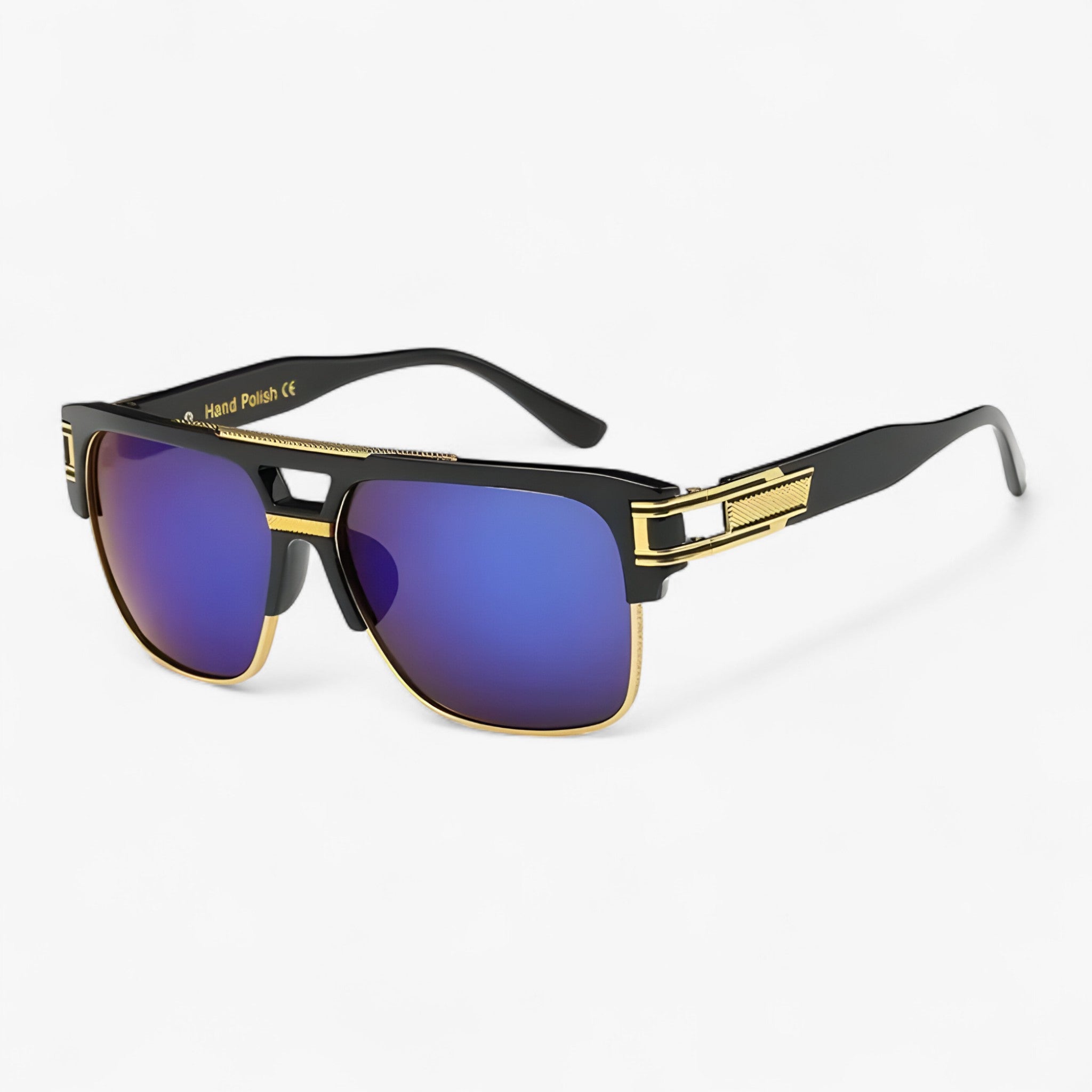 Emil | Occhiali da sole quadrati classici a specchio unisex - 1. Nero Blu - Fashion Sunglasses men sunglasses polarized mens sunglasses Polarized man sunglasses Sunglasses sunglasses polarized men - Concept Palermo