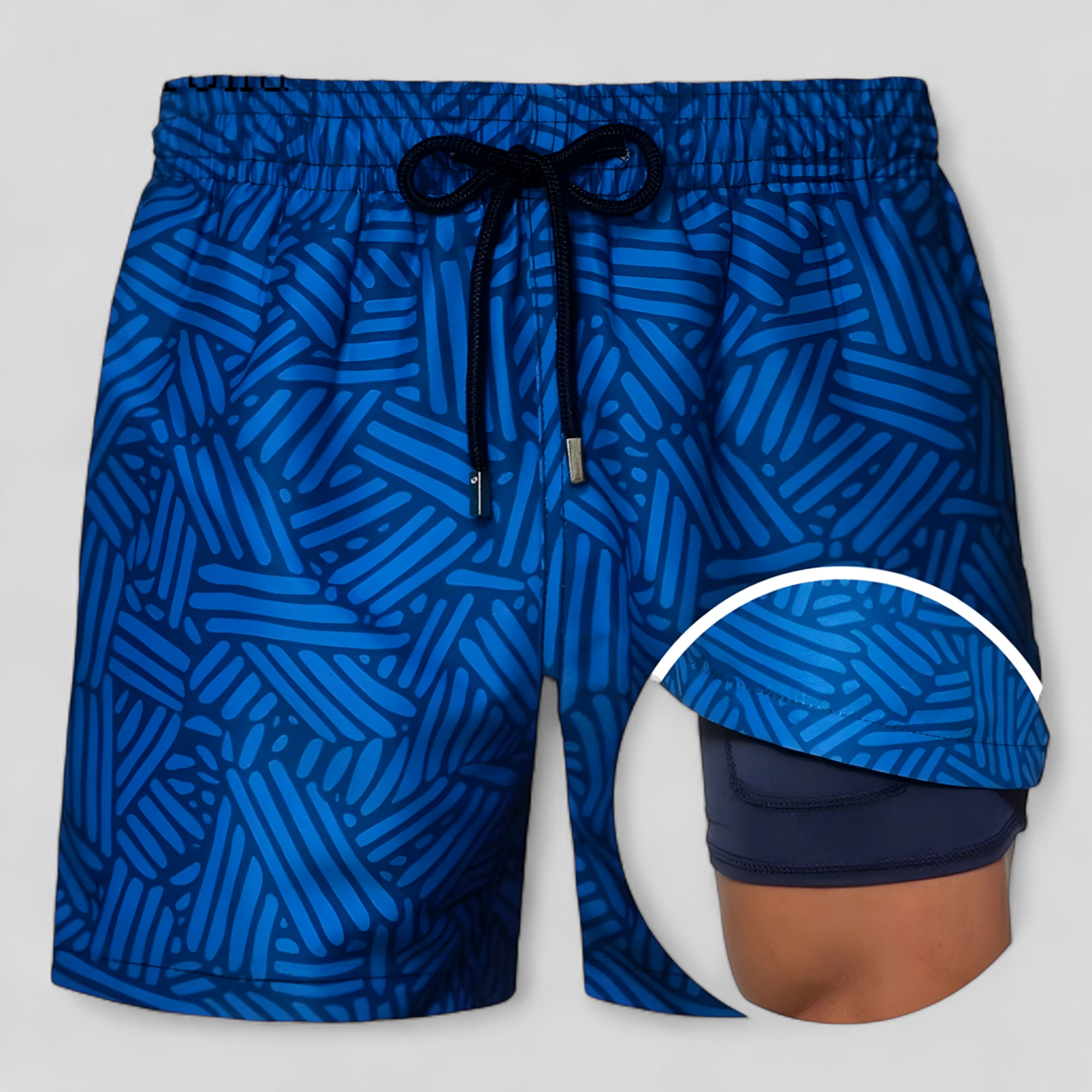 Cesare | Costume Uomo Asciugatura Rapida con Tasche - Blu 5 - abbigliamento mare cintura con cordino costume da bagno costume da bagno rapido costume da bagno uomo costume elegante costume per attività acquatiche nuoto e sport acquatici shorts da nuoto tasca interna costume - Concept Palermo