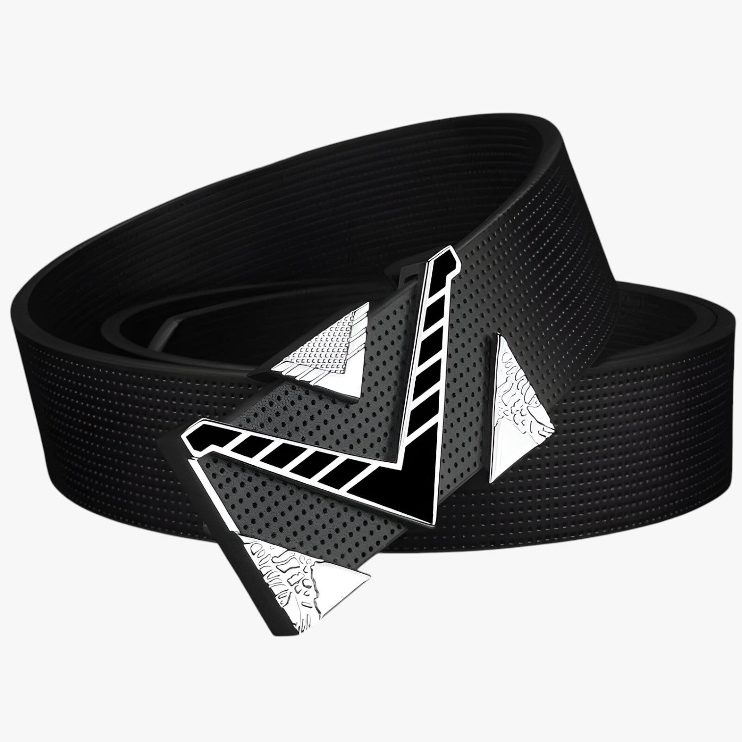 Isaac | Cintura Elegante con Fibbia V Dorata - Fibbia nera e nera - Belts belts for men Mens belt - Concept Palermo