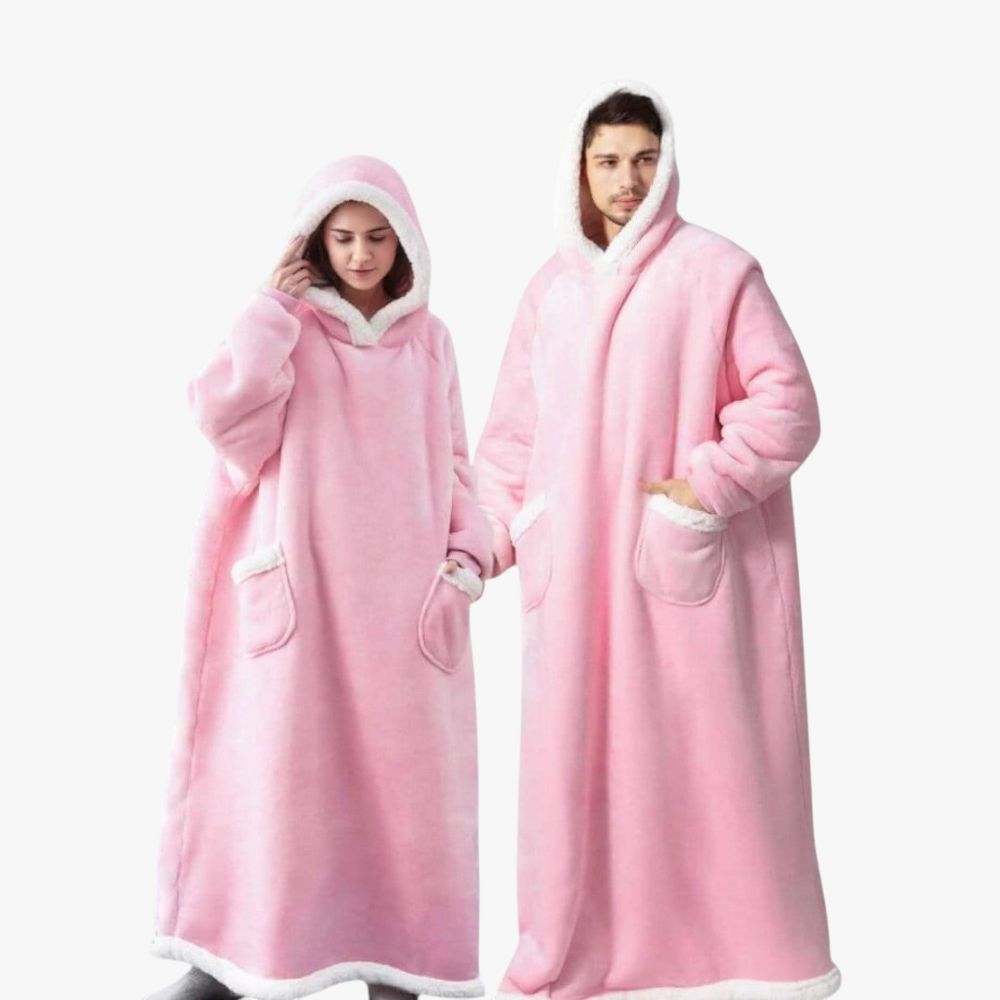 Coperta con Cappuccio Morbida e Reversibile - Rosa baby - accessori campeggio casa comfort coperta calda coperta con cappuccio coperta lavabile coperta morbida coperta reversibile copertura sportiva felpa coperta relax domestico - Concept Palermo