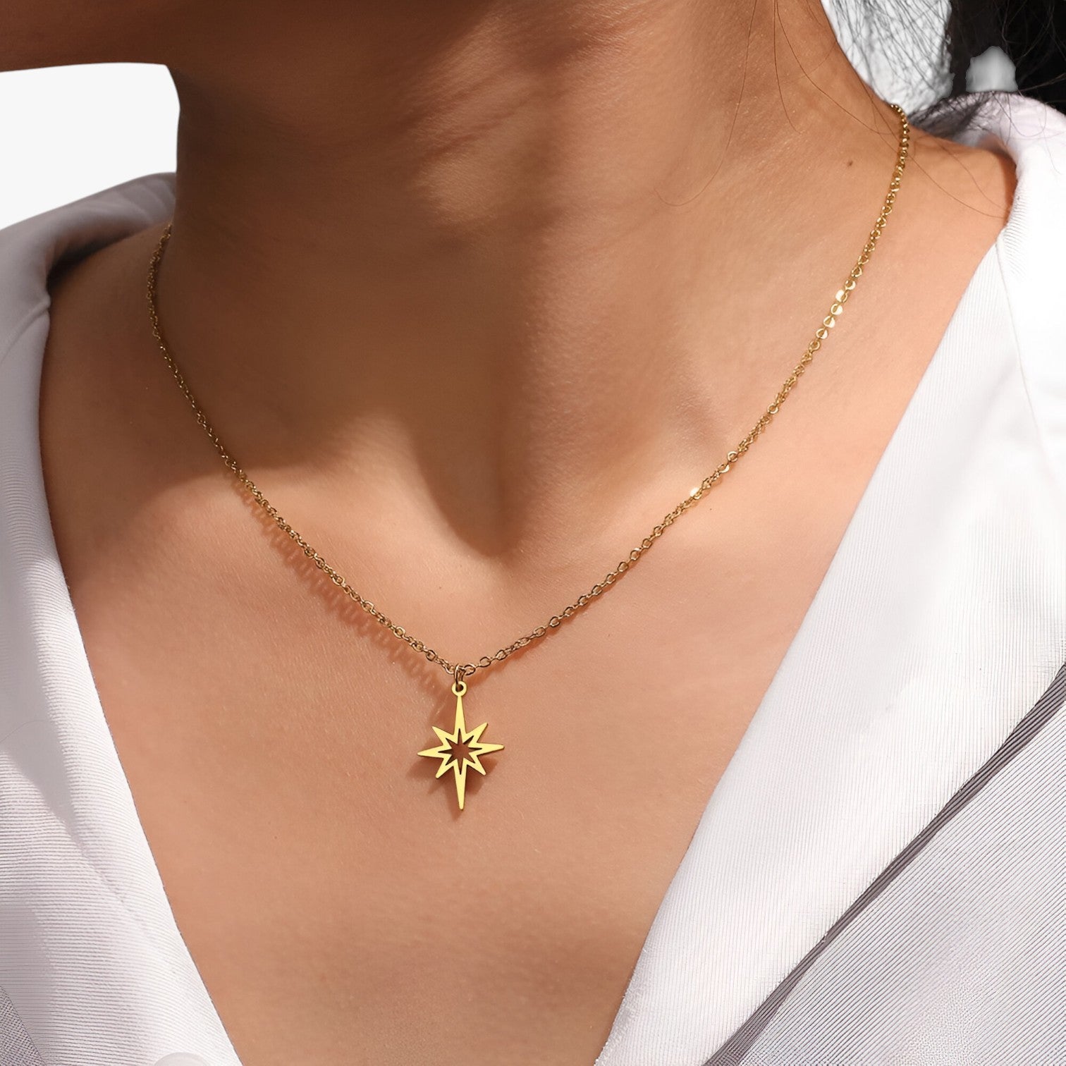 Lilith | Elegante collana con ciondolo a stella in acciaio inossidabile - - elegant womens necklaces necklace NECKLACES Necklaces for Women - Concept Palermo