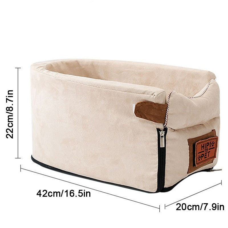 Seggiolino auto portatile per animali domestici - Beige 42x20x22cm - Auto Autotechniek Autotoebehoren Dieren Dierenaccessoires Huisdierbenodigdheden Huisdieren Huisdierverzorging Voertuig - Concept Palermo