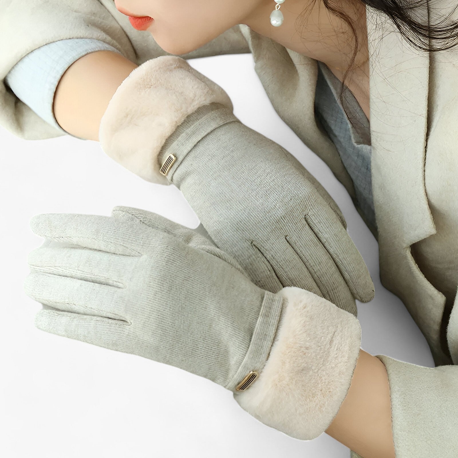 Sarah | Guanti in Velluto Caldo per Donne - Eleganti e Compatibili con il Touchscreen - - gloves winter gloves Women fashion - Concept Palermo