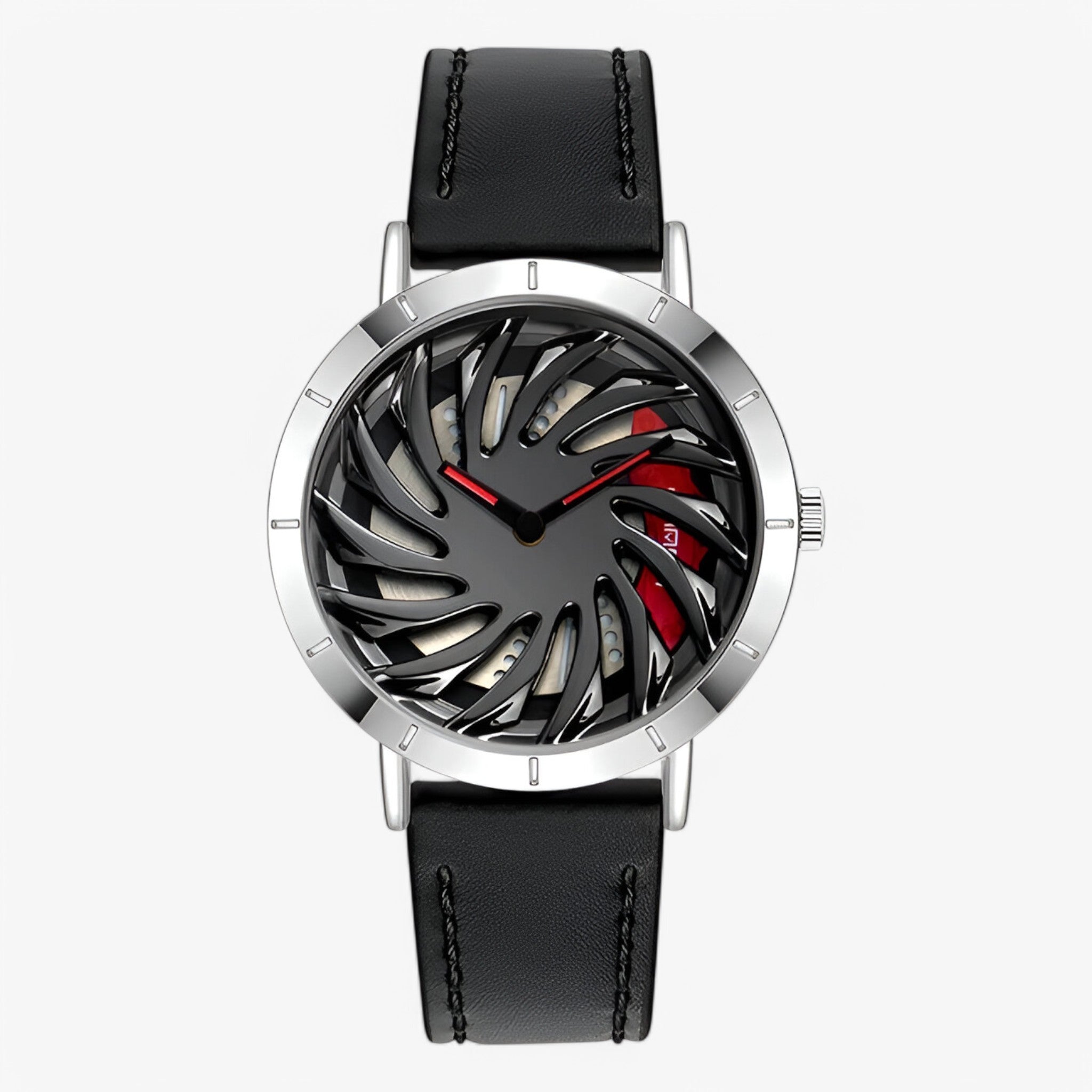 Robin – Orologio Sportivo da Uomo con Design a Volante - pelle argento - mens watch watch for men - Concept Palermo